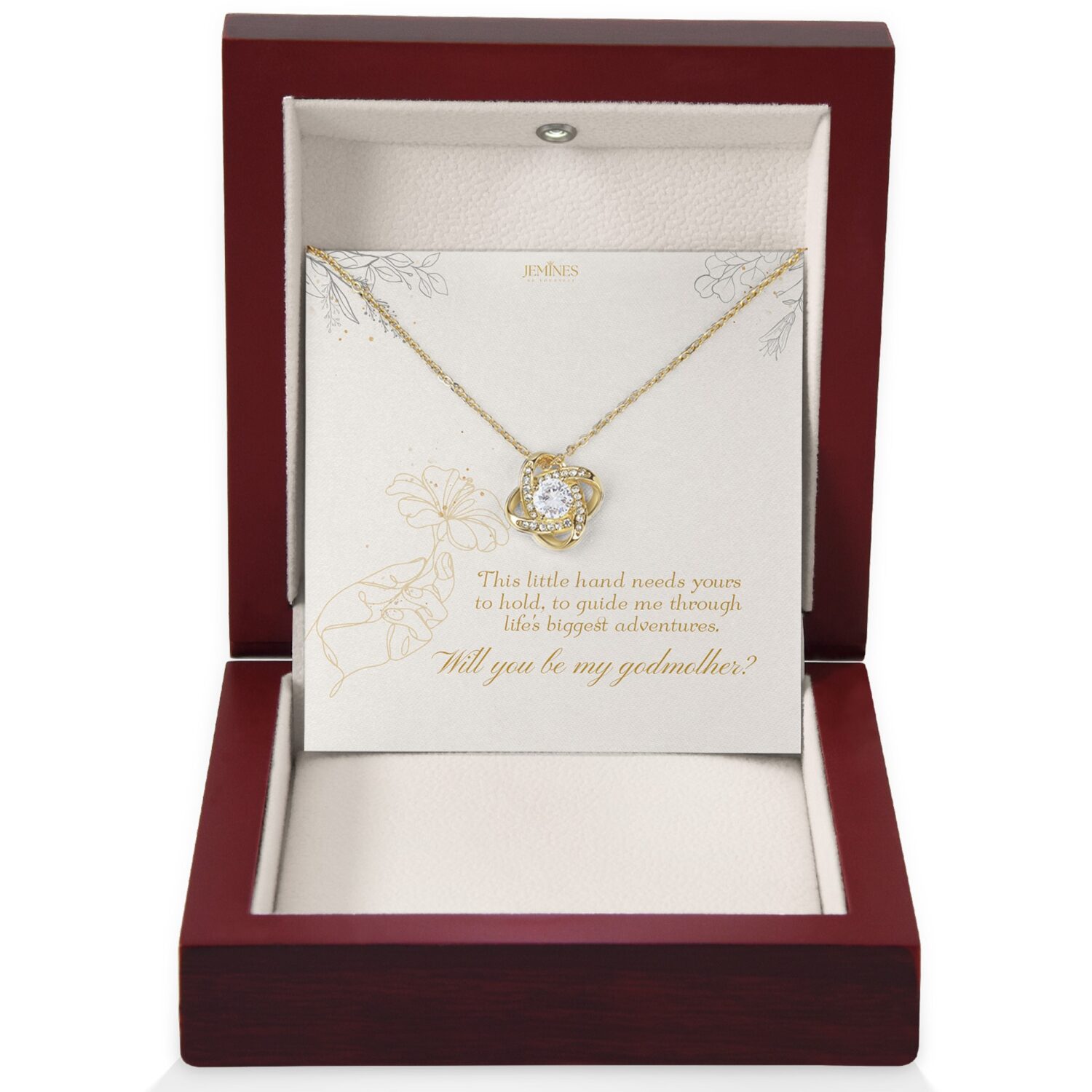 Godmother Love Knot Gold Necklace Gift