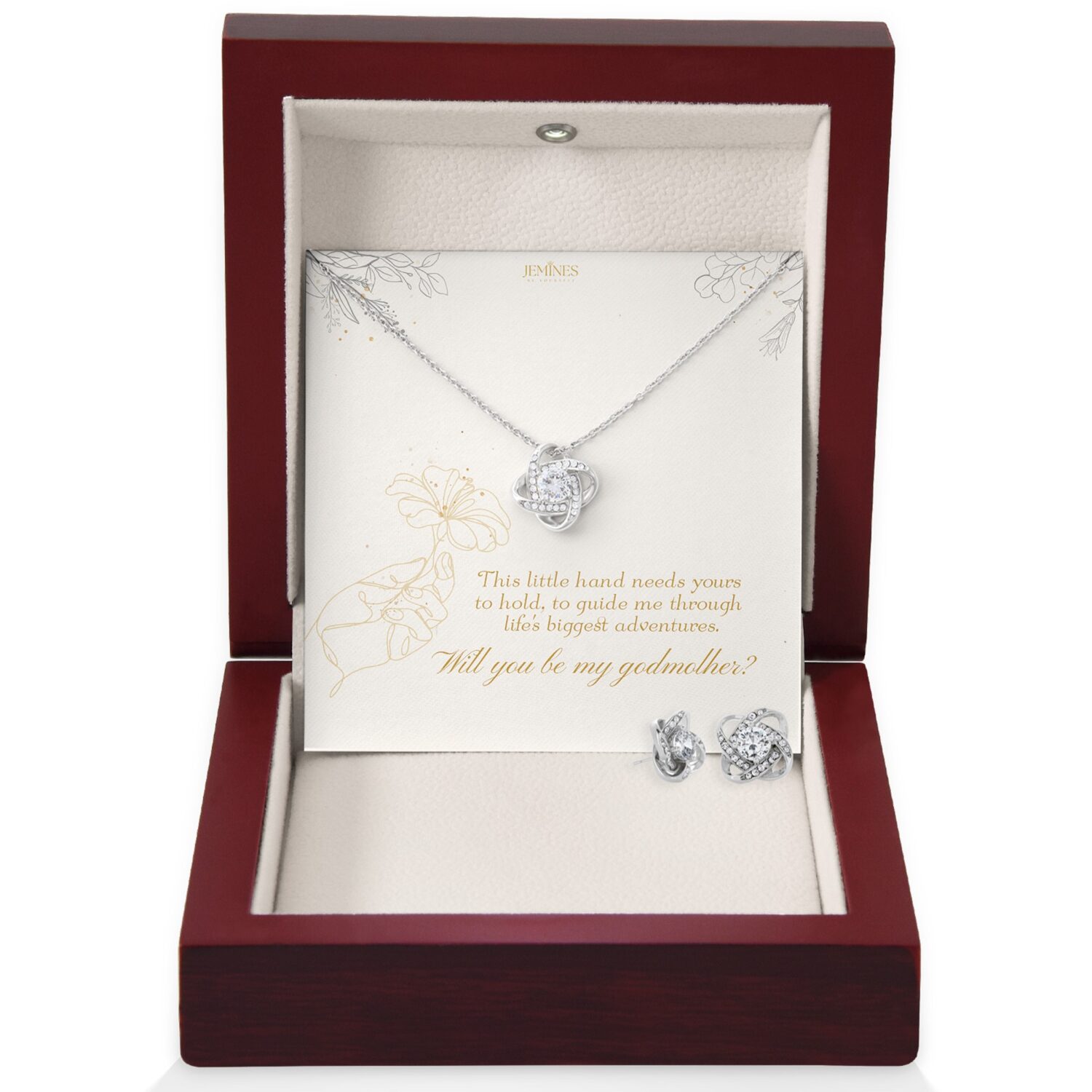 Godmother Love Knot Set Necklace Gift