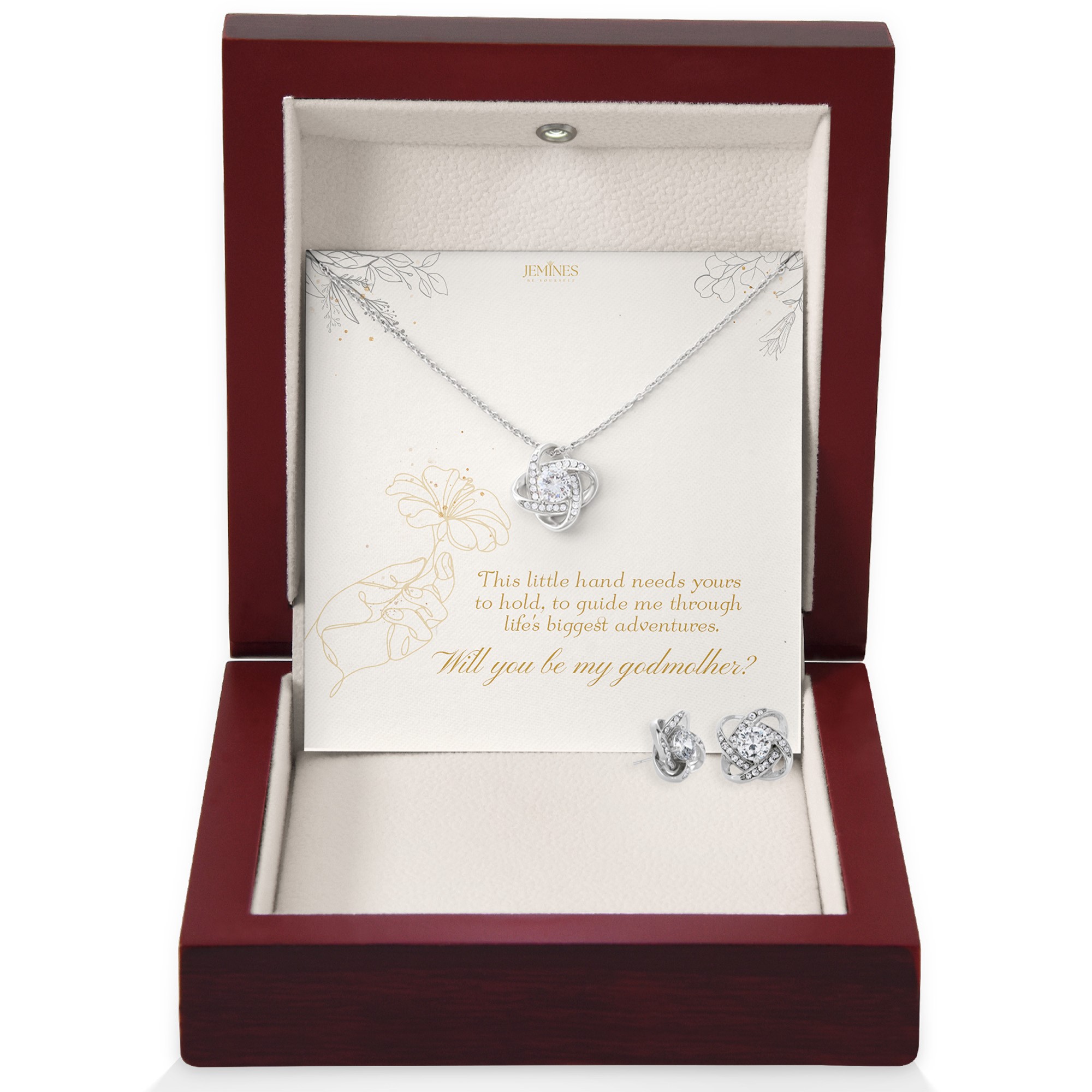 Godmother Love Knot Set Necklace Gift