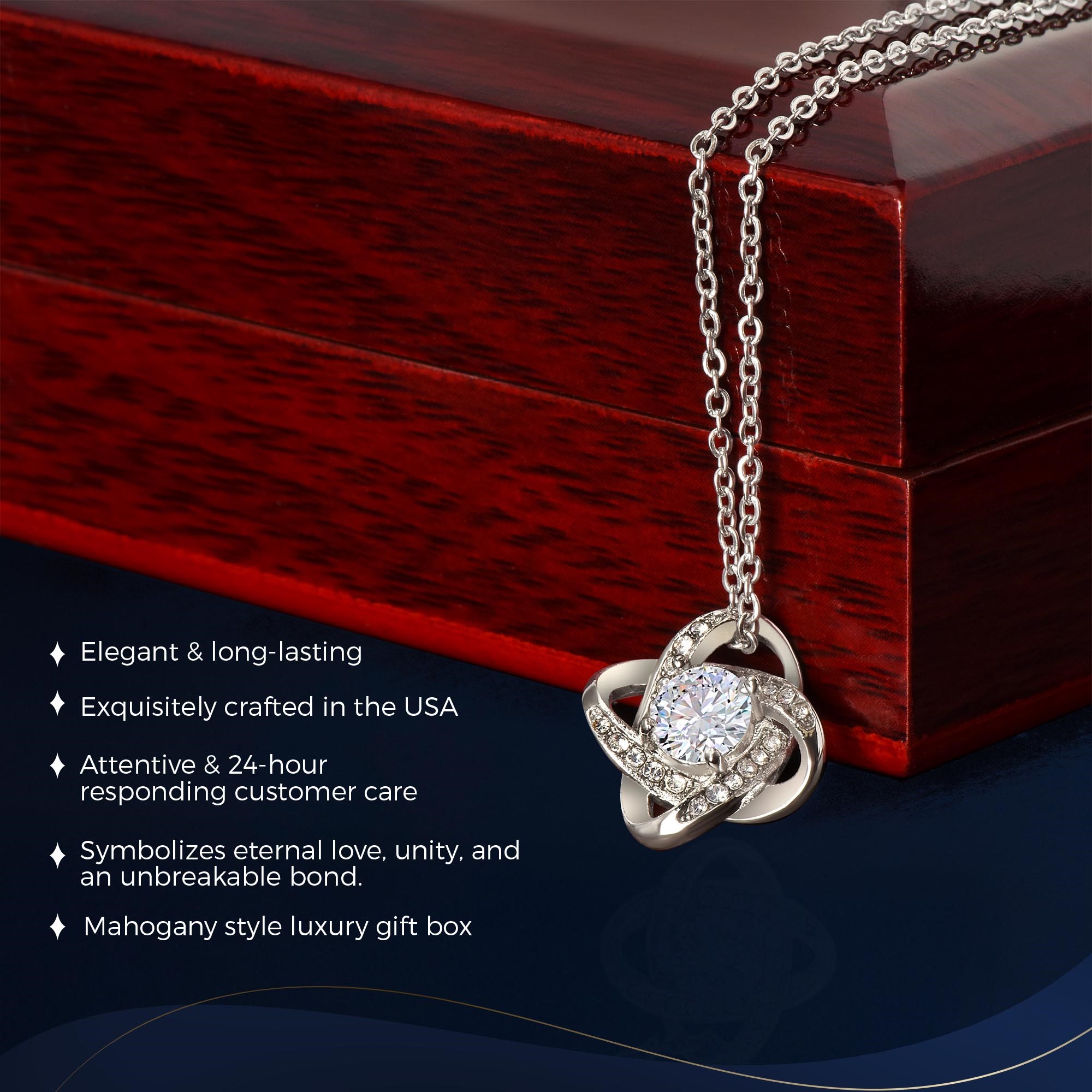 Godmother Love Knot Set Necklace Elegant Gift - Image 4