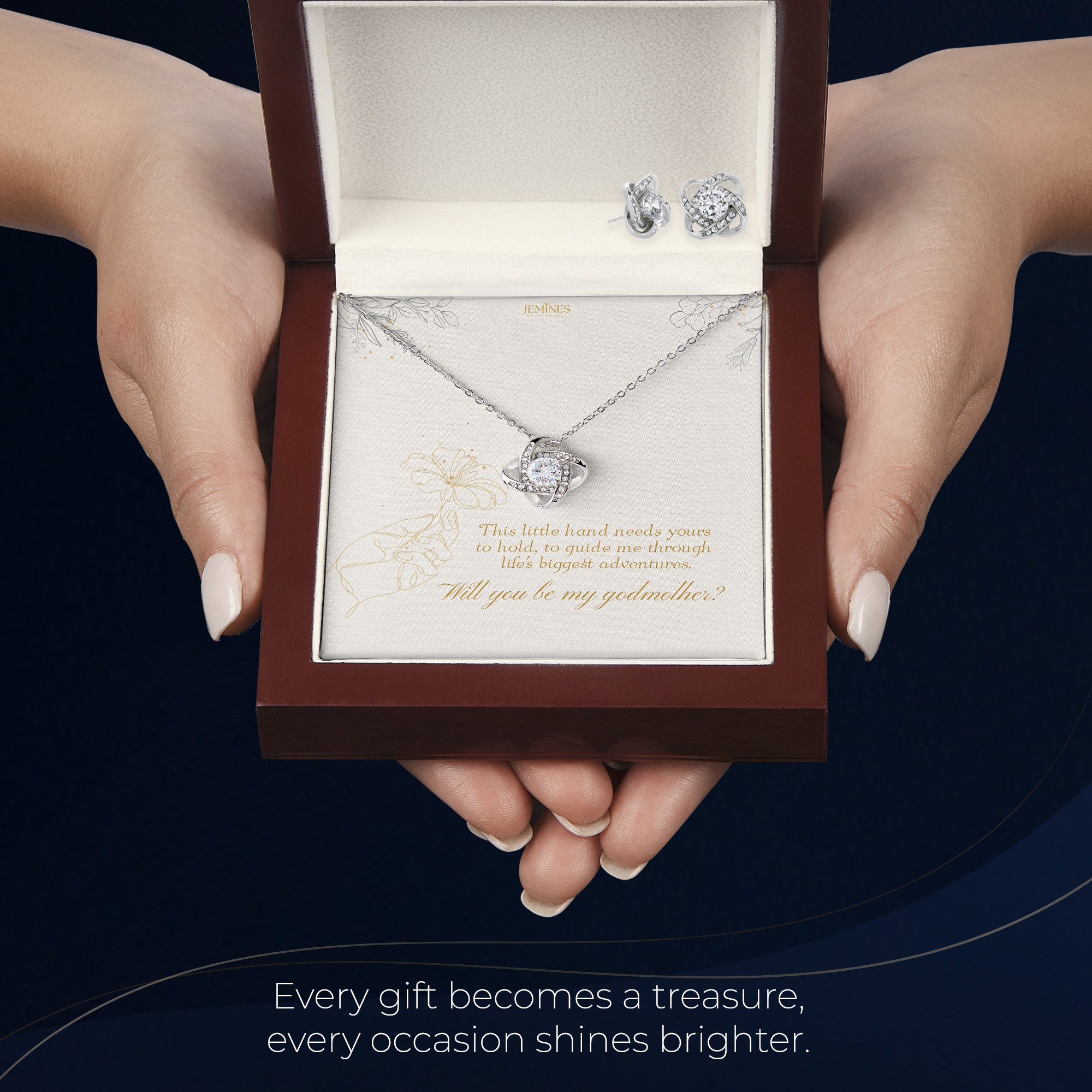 Godmother Love Knot Set Necklace Elegant Gift - Image 6