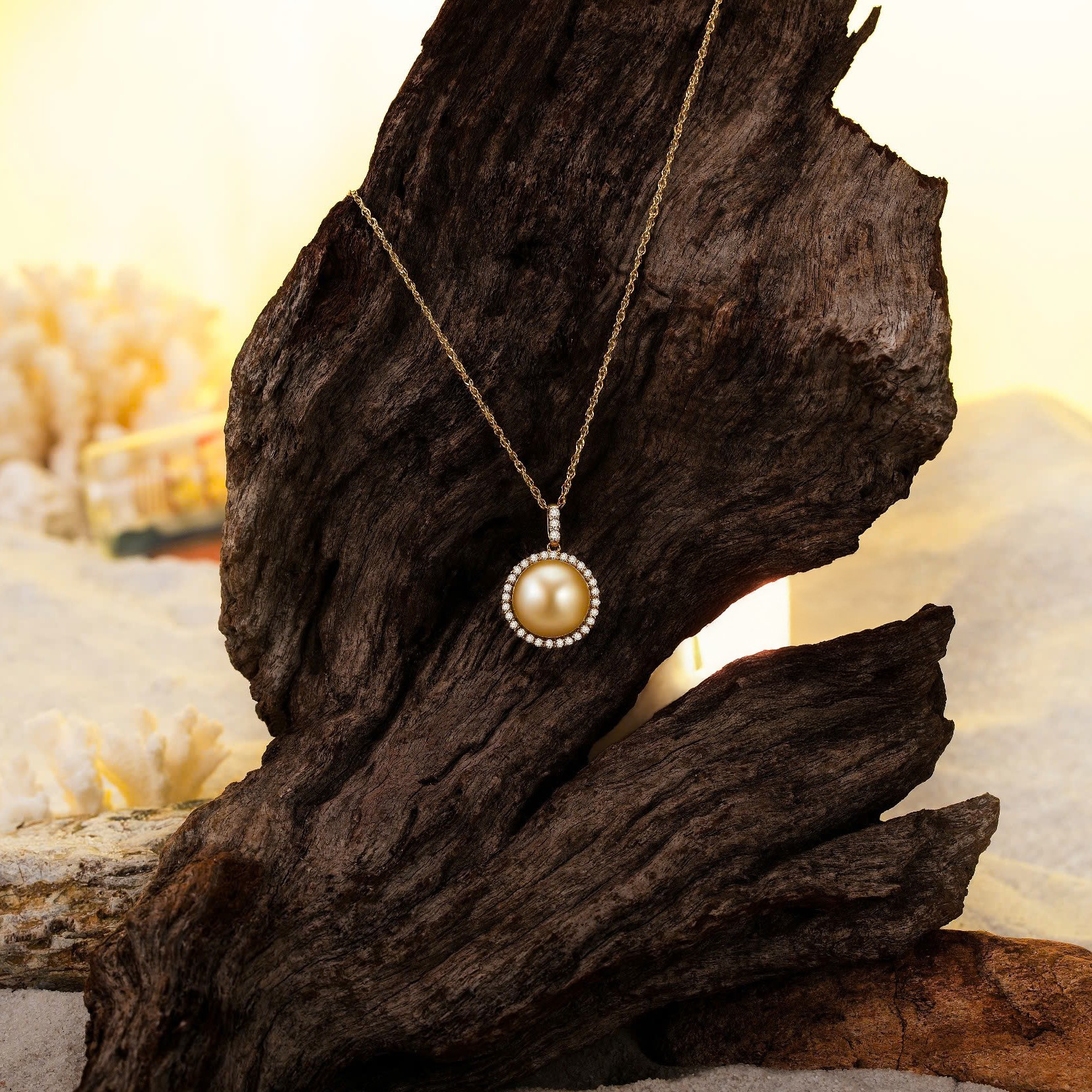 Golden South Sea Pearl Necklace Elegant Gift - Image 4