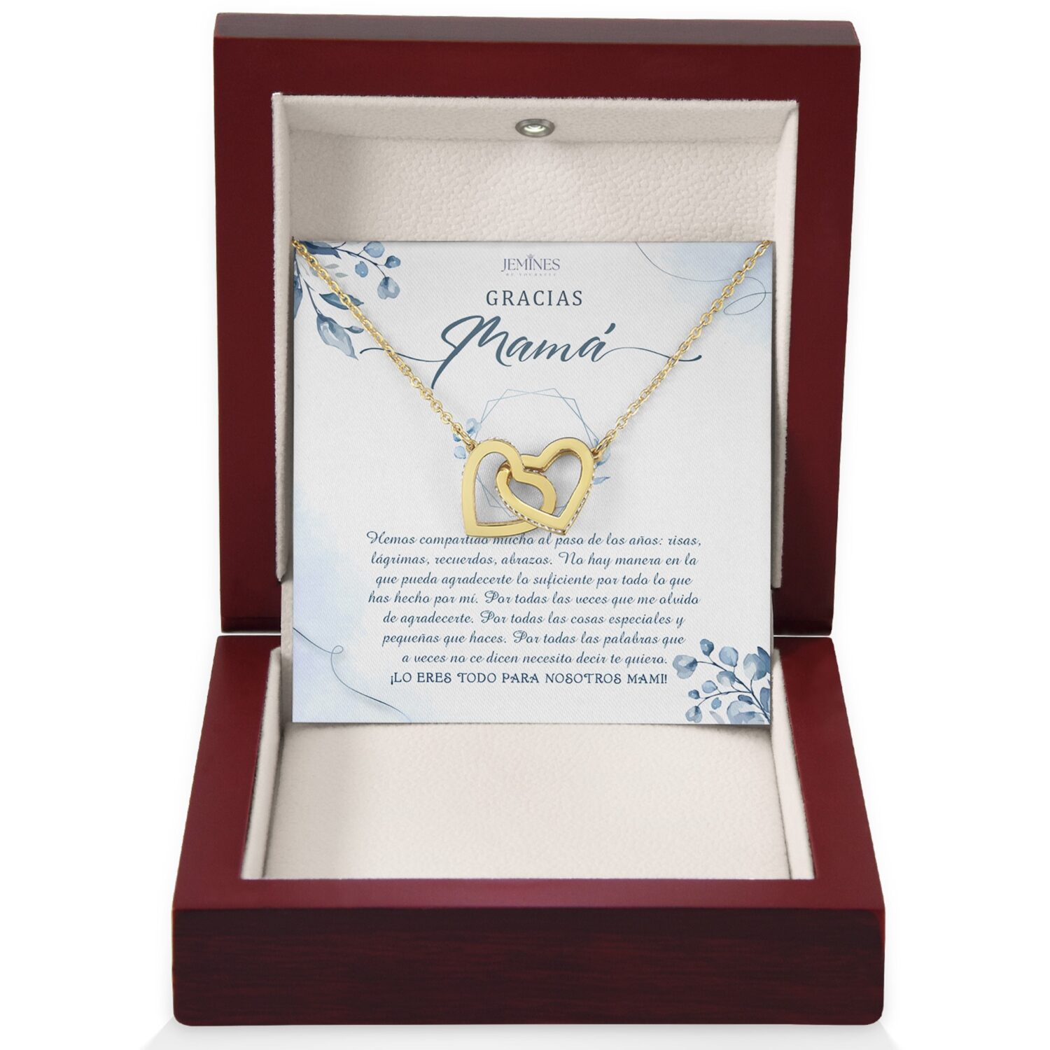Gracias Mama Interlocking Gold Necklace Gift