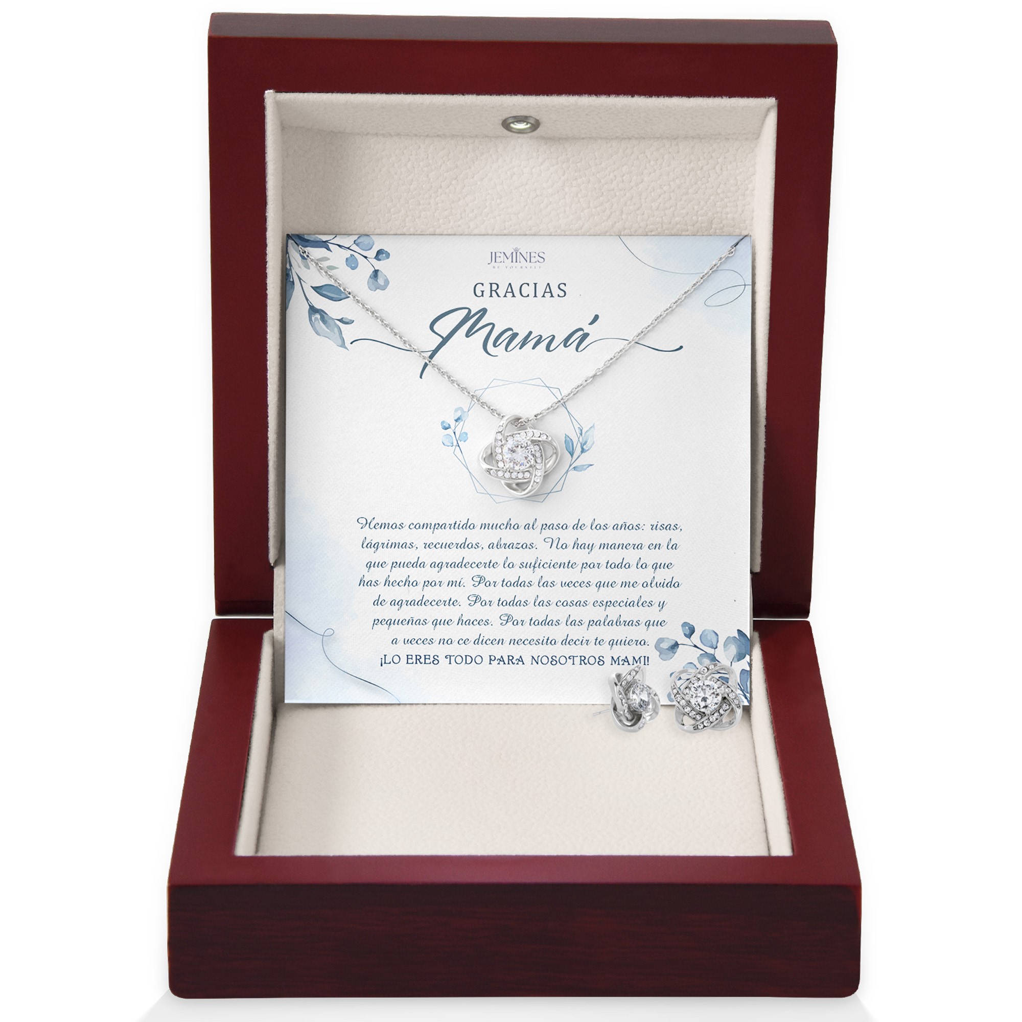 Gracias Mama Love Knot Set Necklace Gift