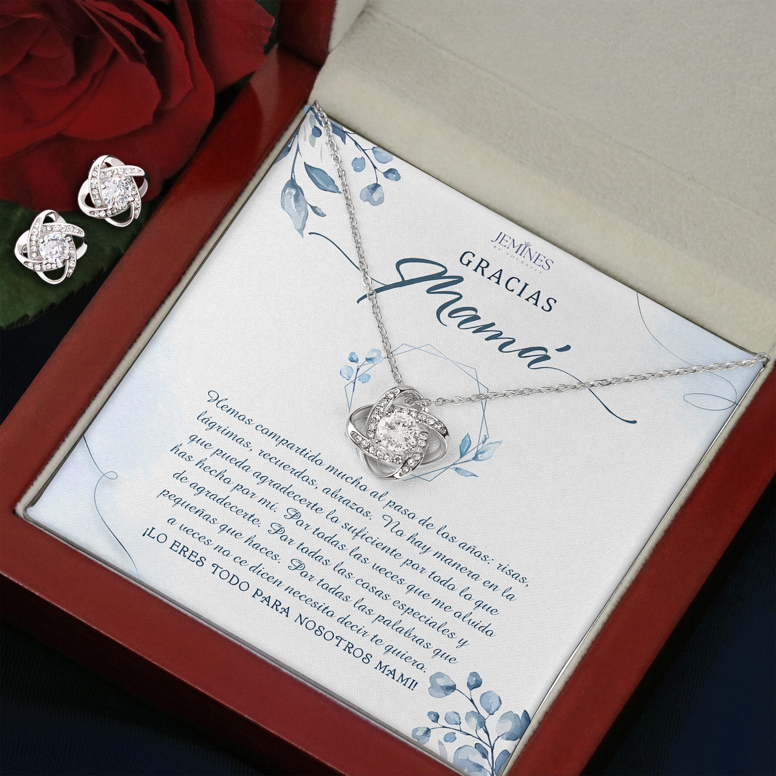 Gracias Mama Love Knot Set Necklace Elegant Gift - Image 3