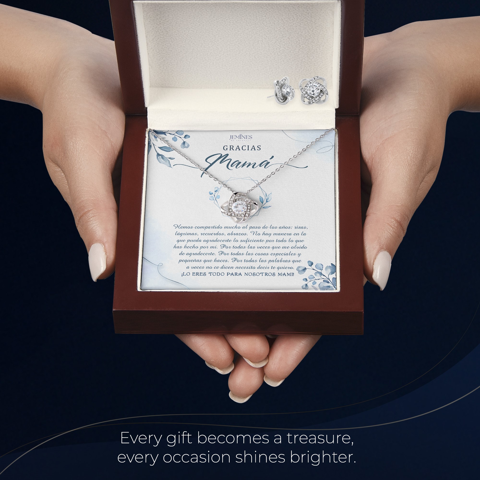 Gracias Mama Love Knot Set Necklace Elegant Gift - Image 6