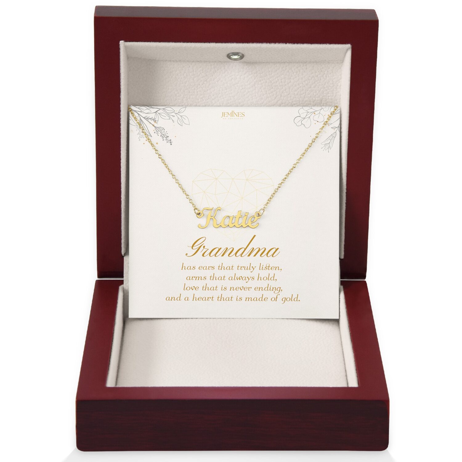 Grandma Custom Name Gold Necklace Gift