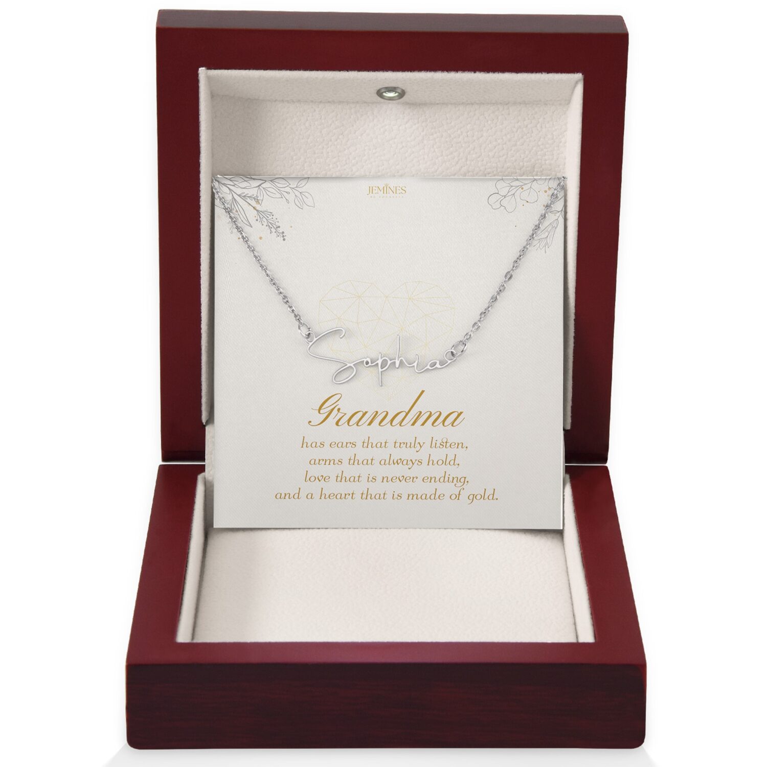 Grandma Custom Signature Name Necklace Gift