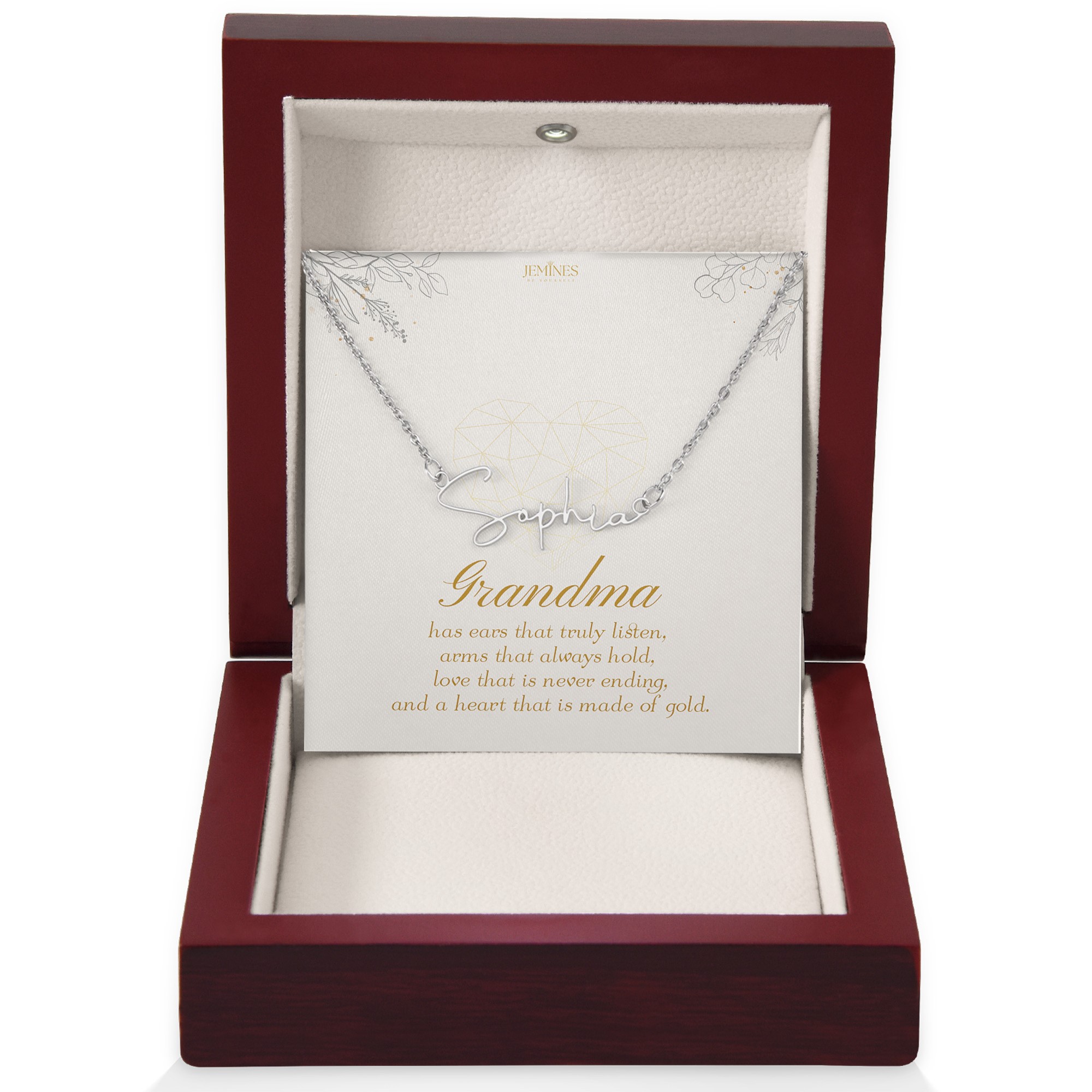 Grandma Custom Signature Name Necklace Gift
