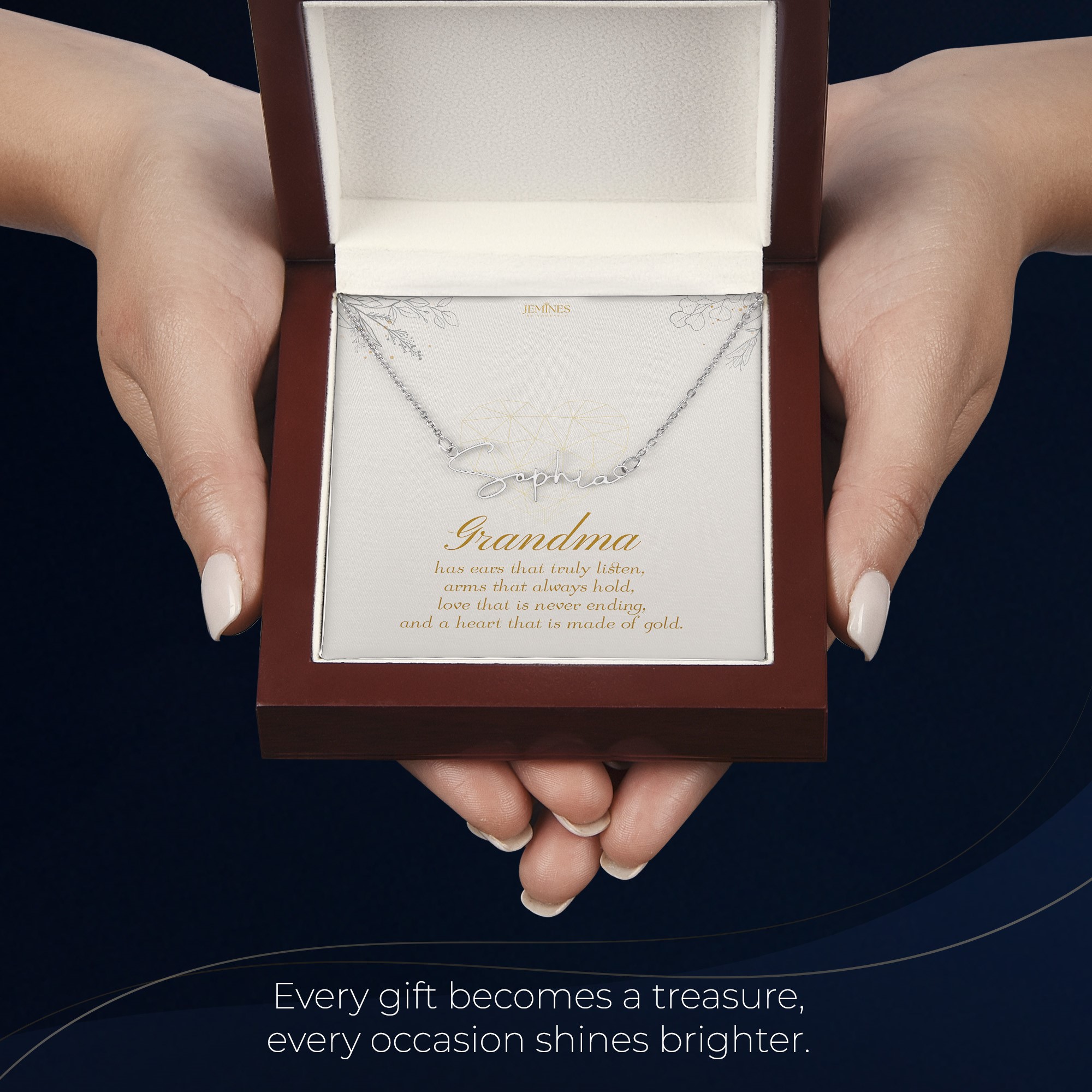 Grandma Custom Signature Name Necklace Gift - Image 6