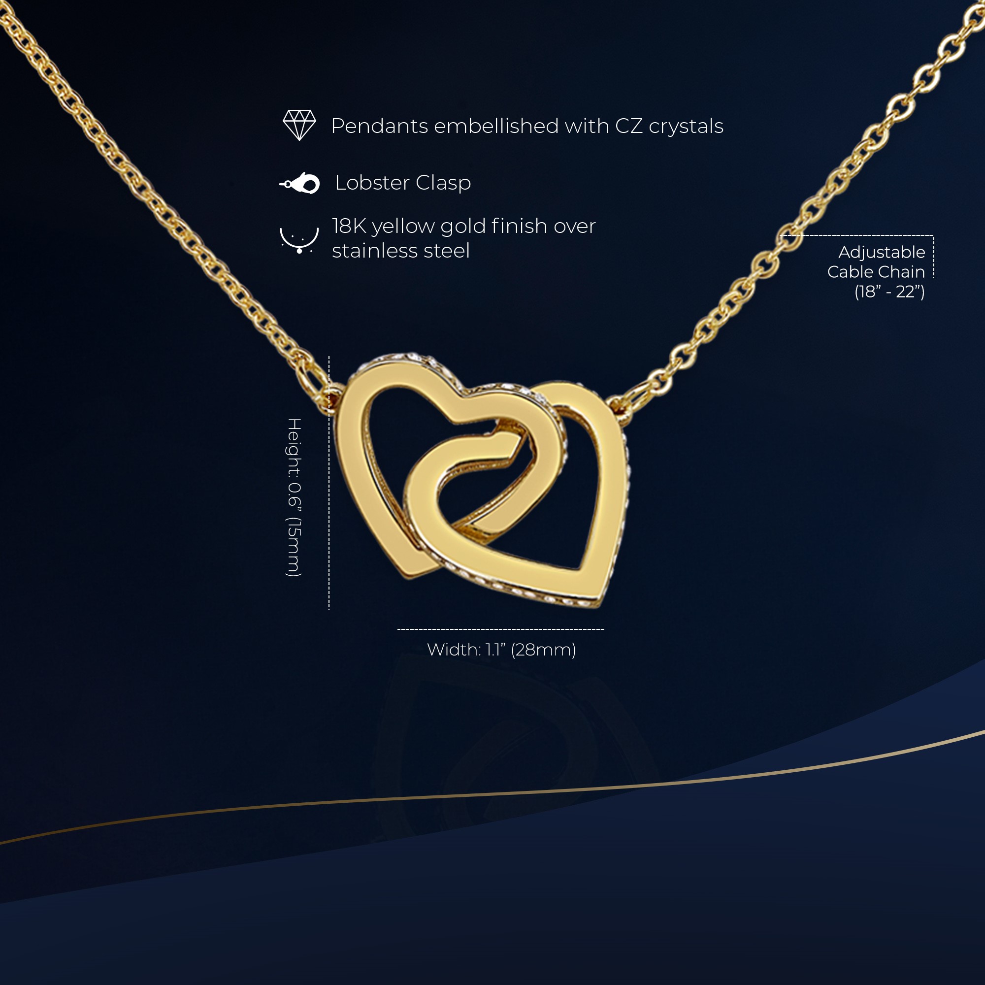 Grandma Interlocking Gold Necklace Elegant Gift - Image 2