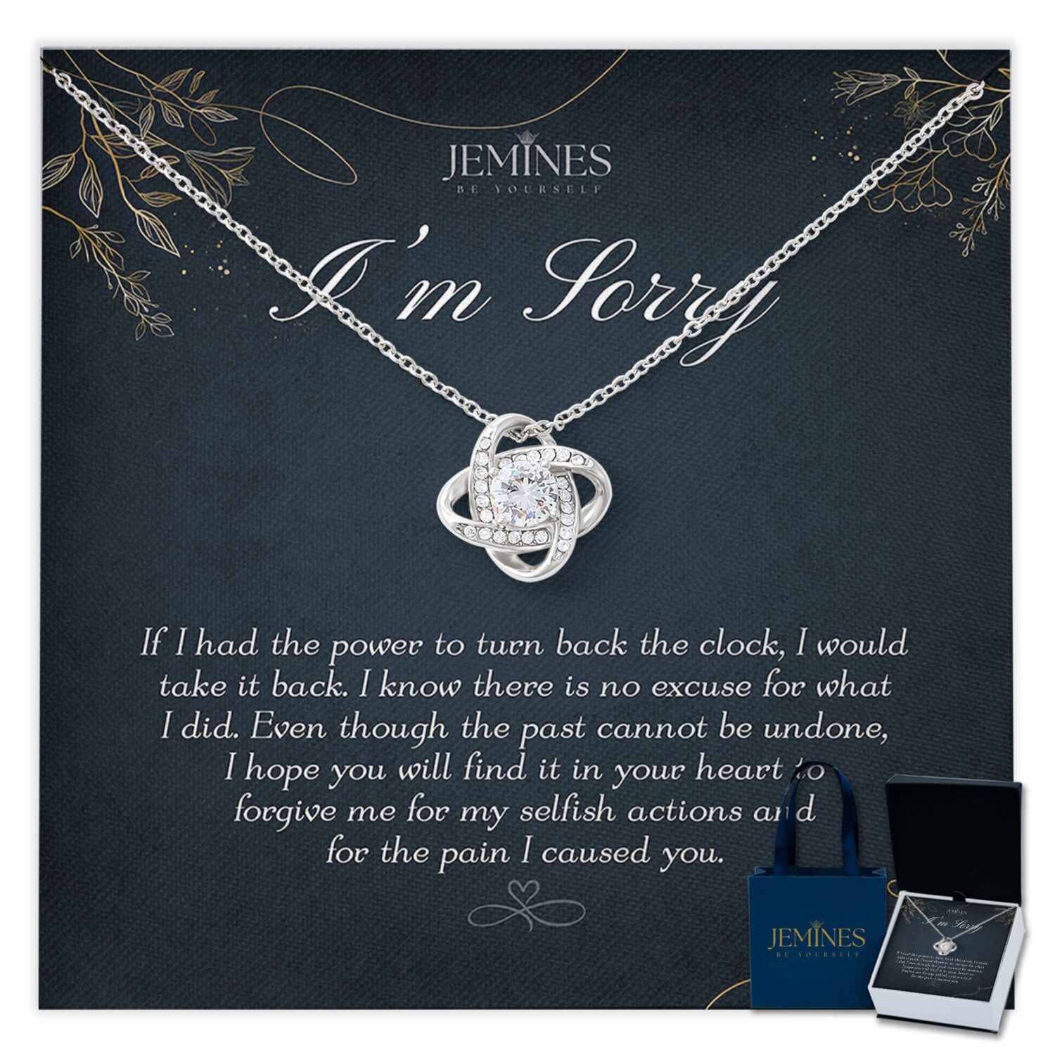 I'm Sorry Love Knot Necklace Elegant Gift
