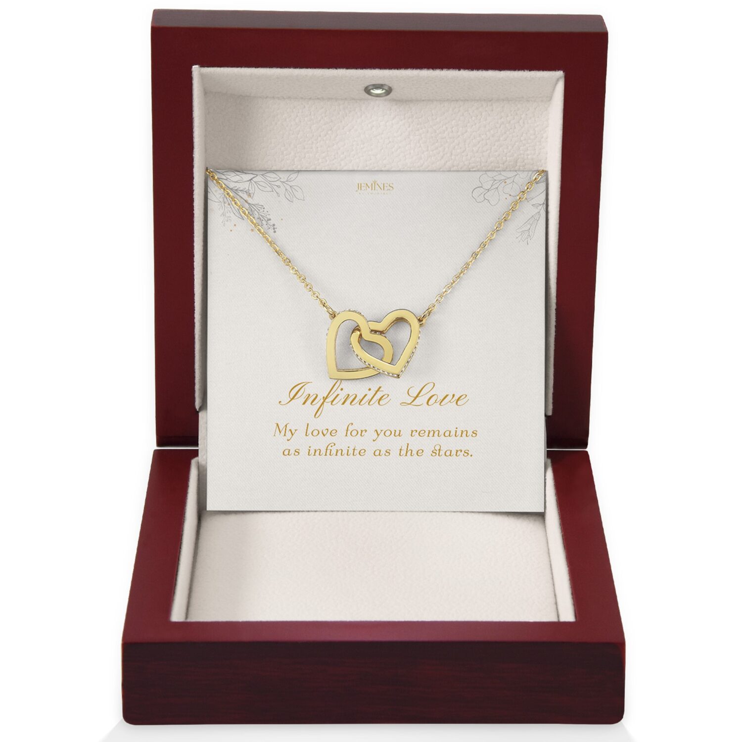 Interlocking Heart Gold Necklace Elegant Gift