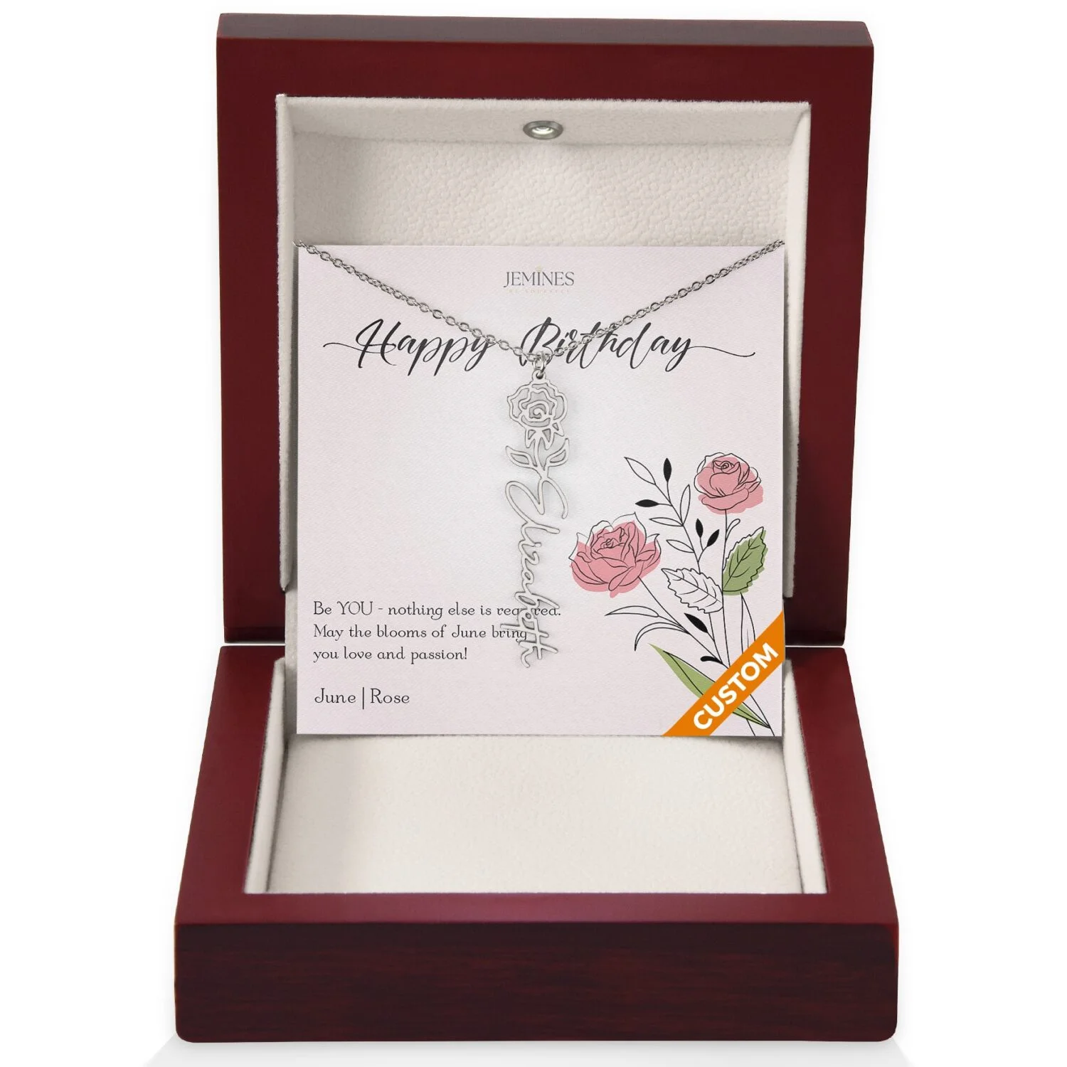 June Birth Flower Necklace Custom Gifts