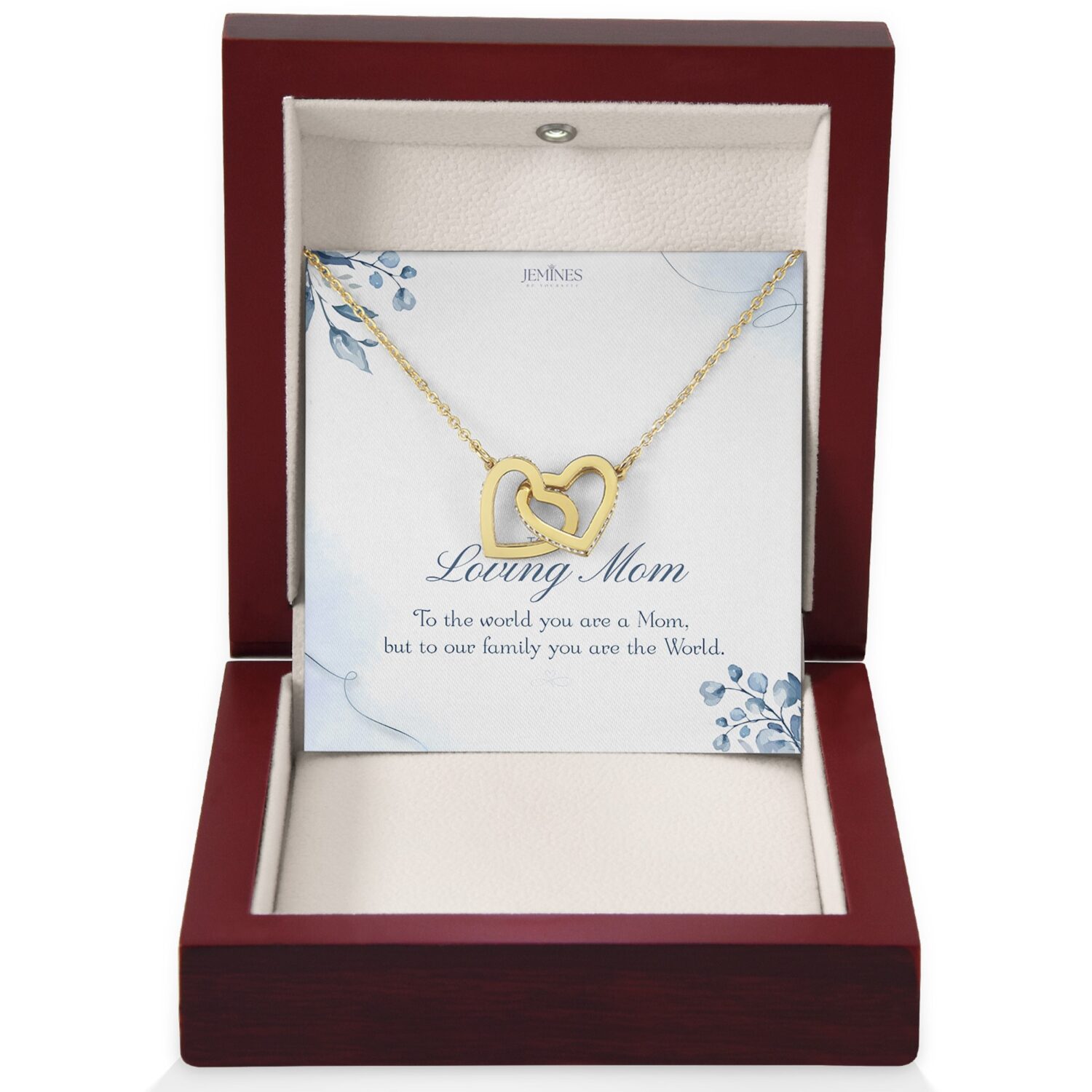 Loving Mom Interlocking Gold Necklace Gift