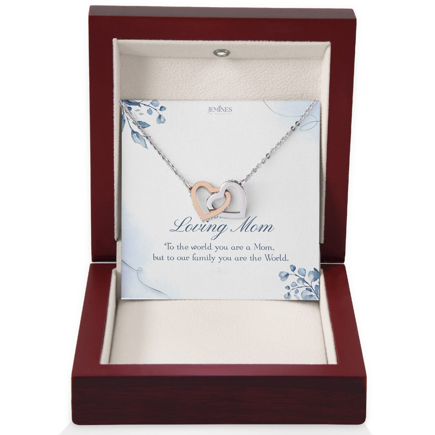 Loving Mom Interlocking Hearts Necklace Gift