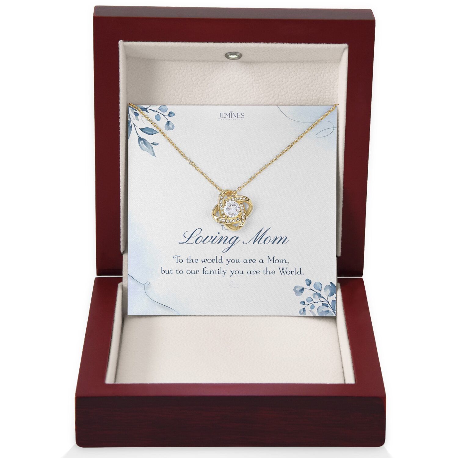 Loving Mom Love Knot Gold Necklace Gift