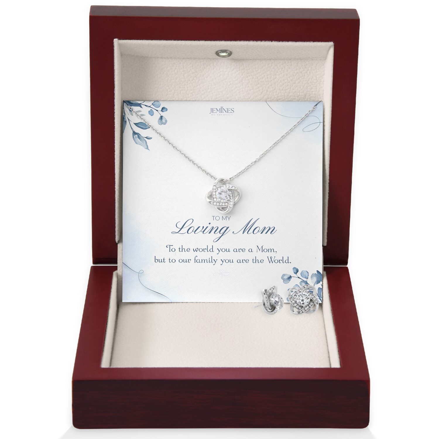 Loving Mom Love Knot Set Necklace Gift