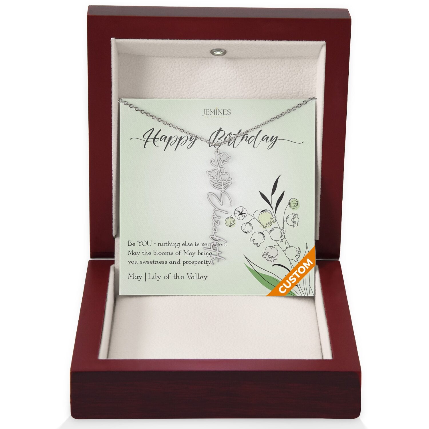 May Birth Flower Necklace Custom Gifts