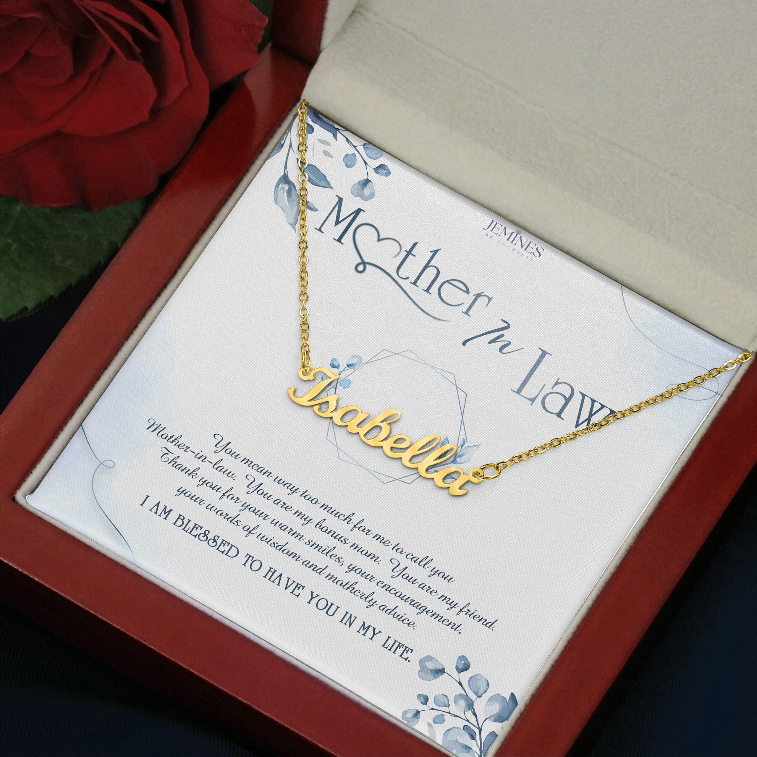 Mother-In-Law Custom Name Gold Necklace Elegant Gift - Image 3