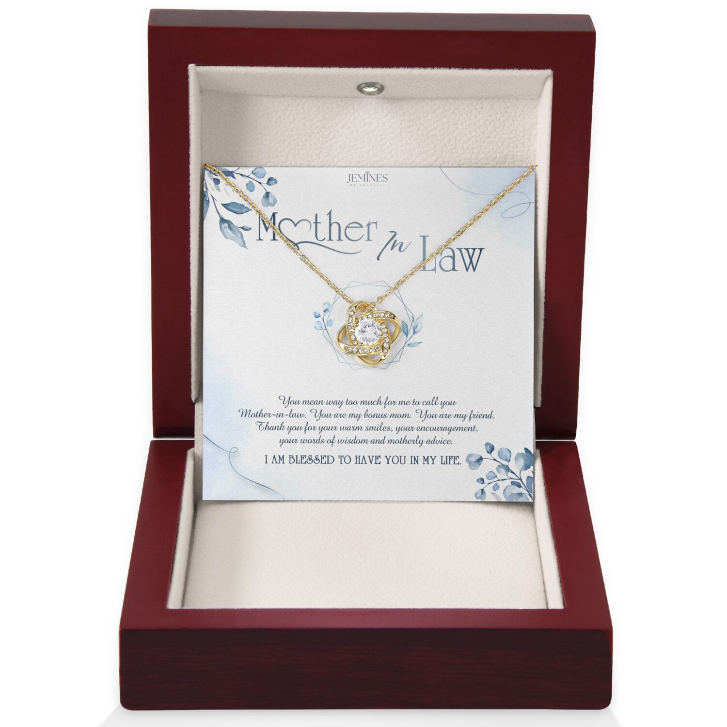 Mother-In-Law Love Knot Gold Necklace Gift