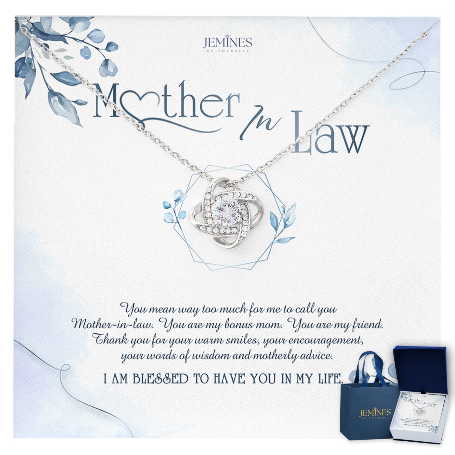 Mother-In-Law Love Knot Necklace Elegant Gift