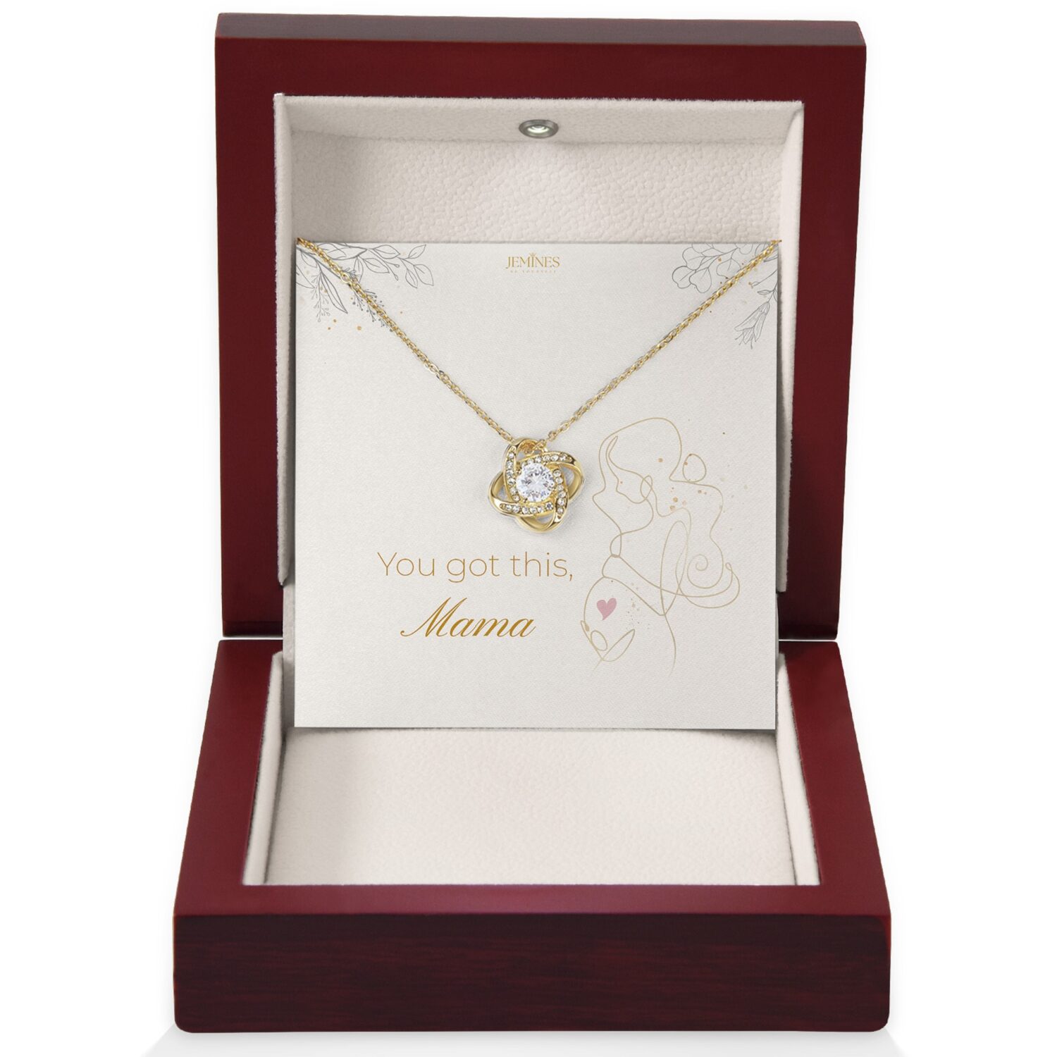 Motherhood Love Knot Gold Necklace Gift