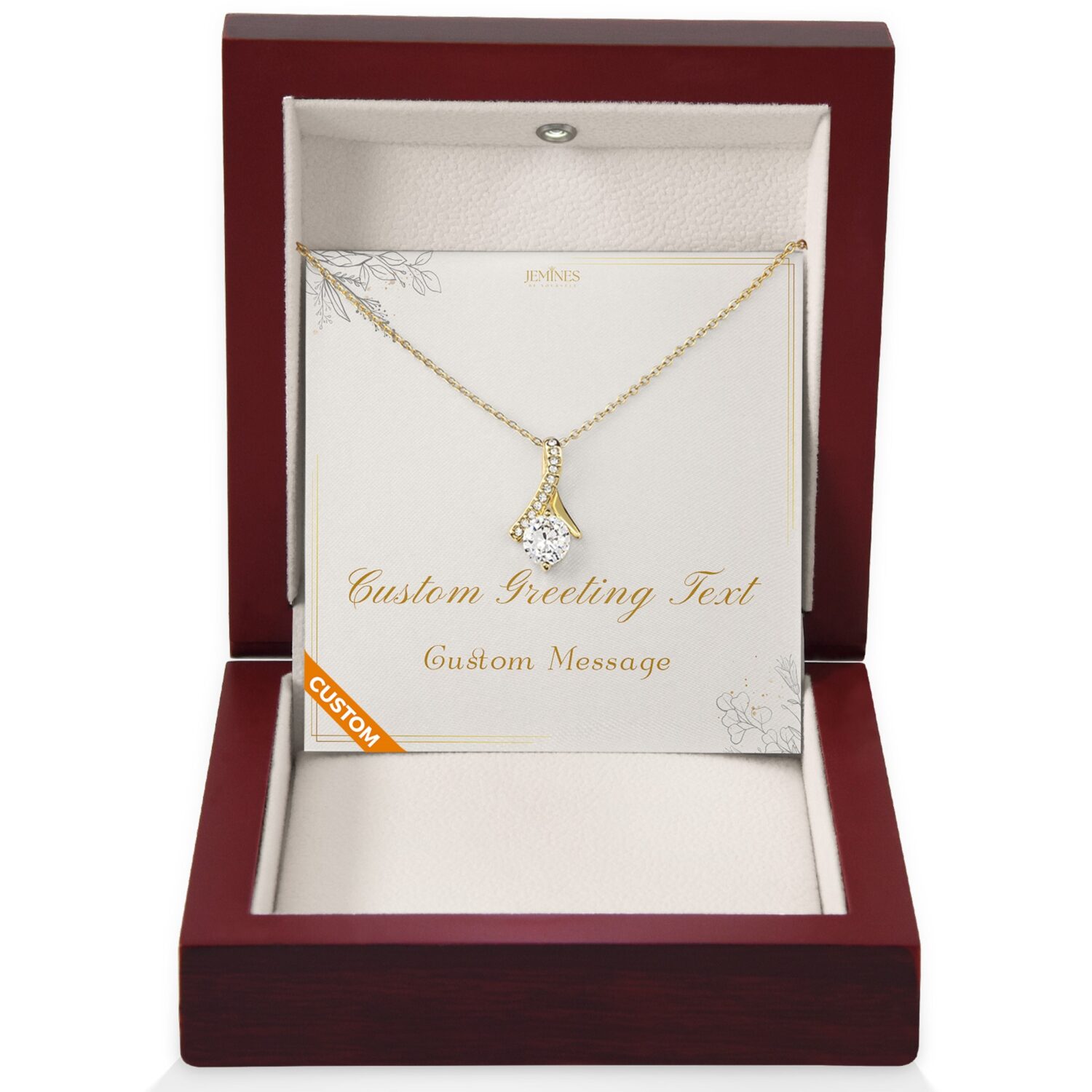 Necklace with Personalized Message Card Gift