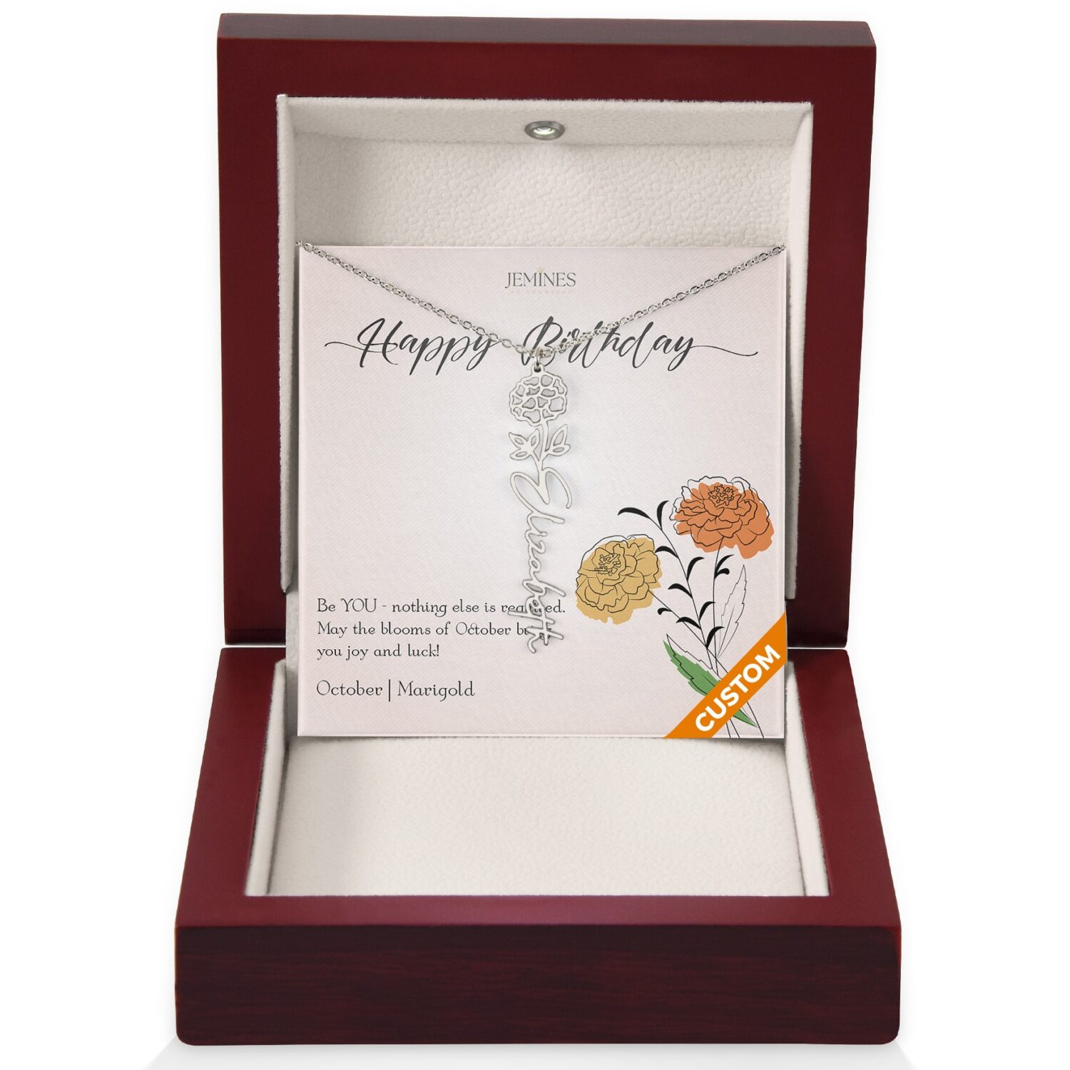 October Birth Flower Necklace Custom Gifts