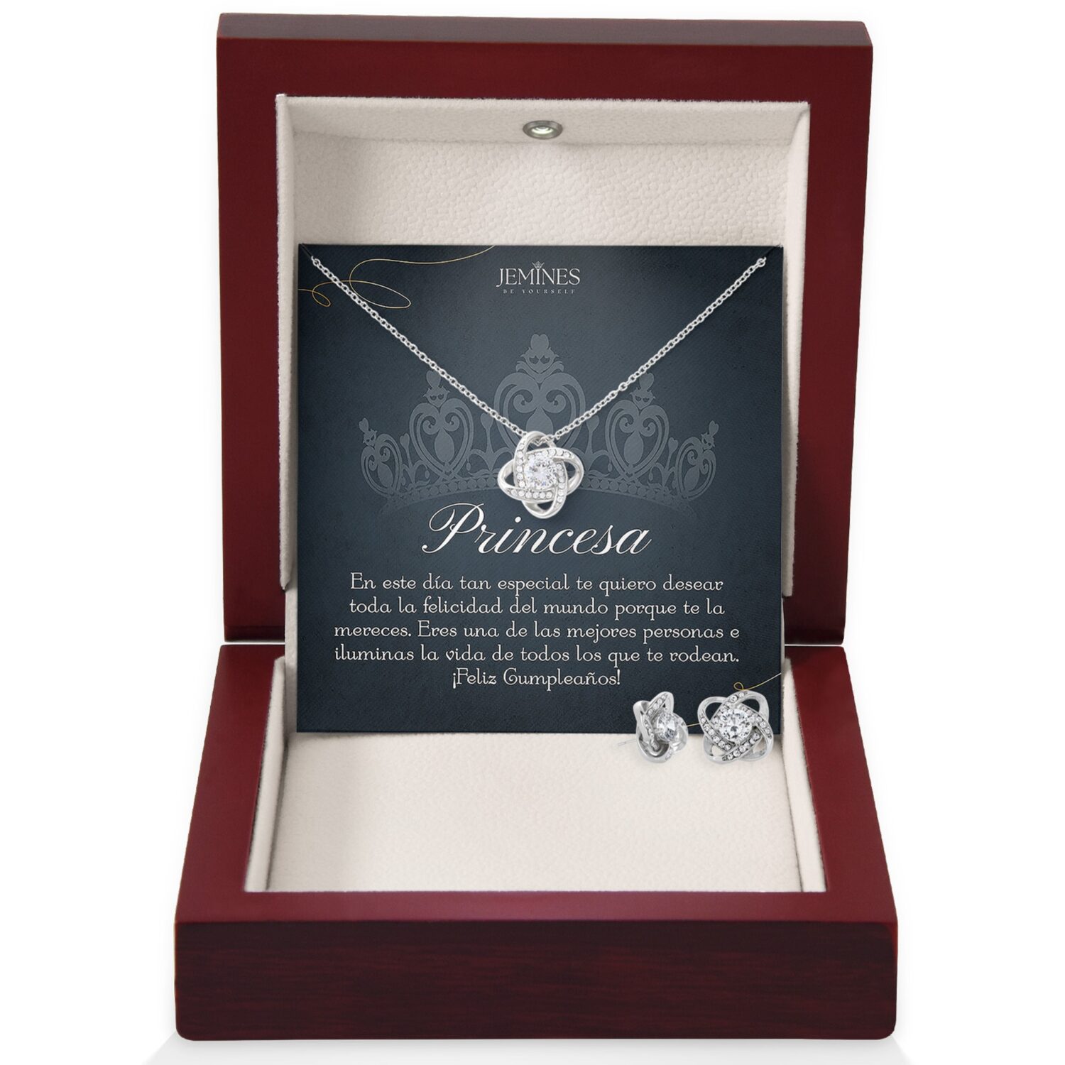 Princesa Birthday Love Knot Set Necklace Gift