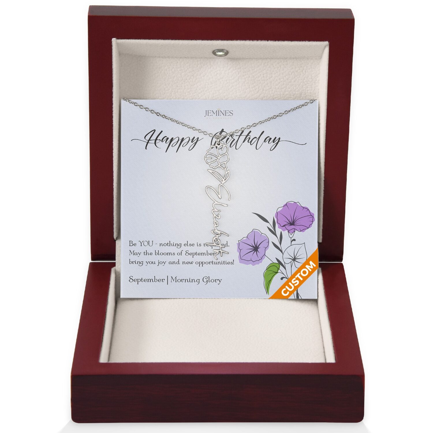 September Birth Flower Necklace Custom Gifts