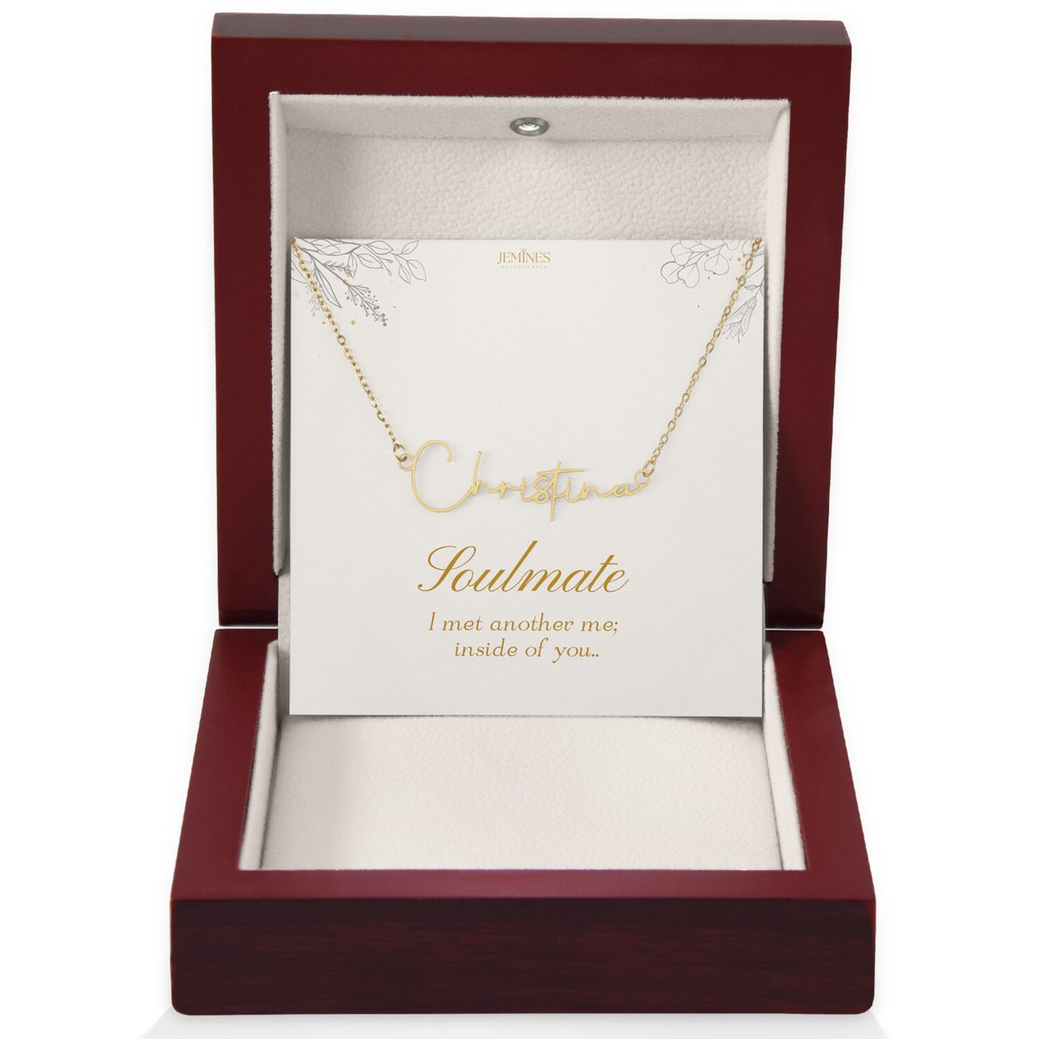 Soulmate Signature Name Gold Necklace Gift