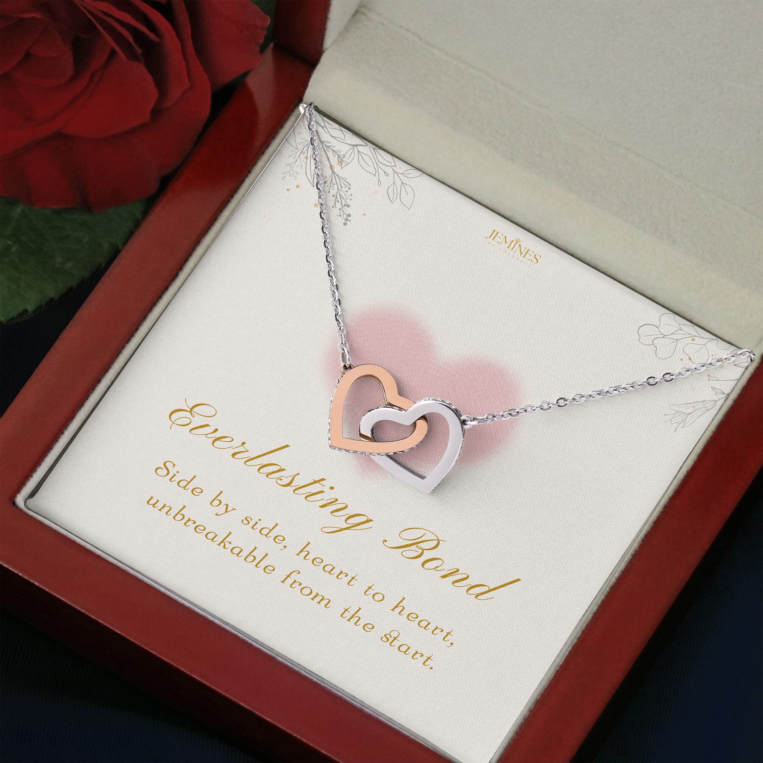 Wife Interlocking Hearts Necklace Elegant Gift - Image 3