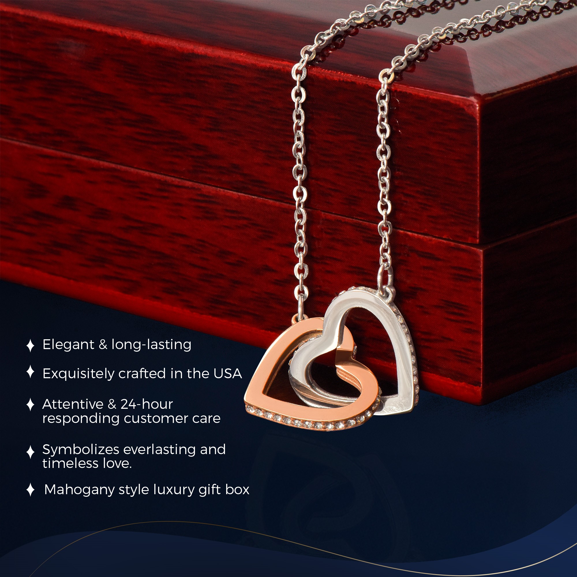 Wife Interlocking Hearts Necklace Elegant Gift - Image 4