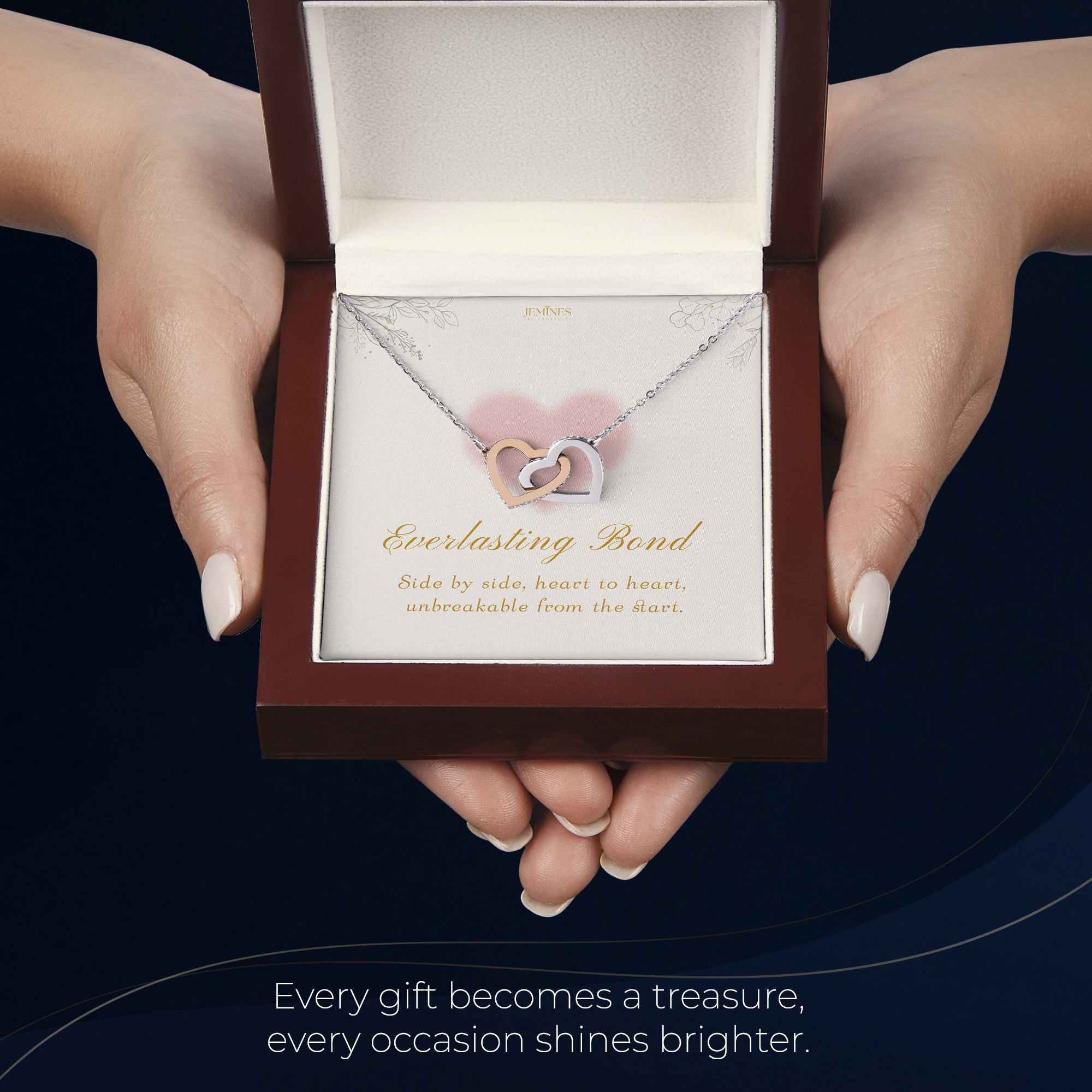 Wife Interlocking Hearts Necklace Elegant Gift - Image 6