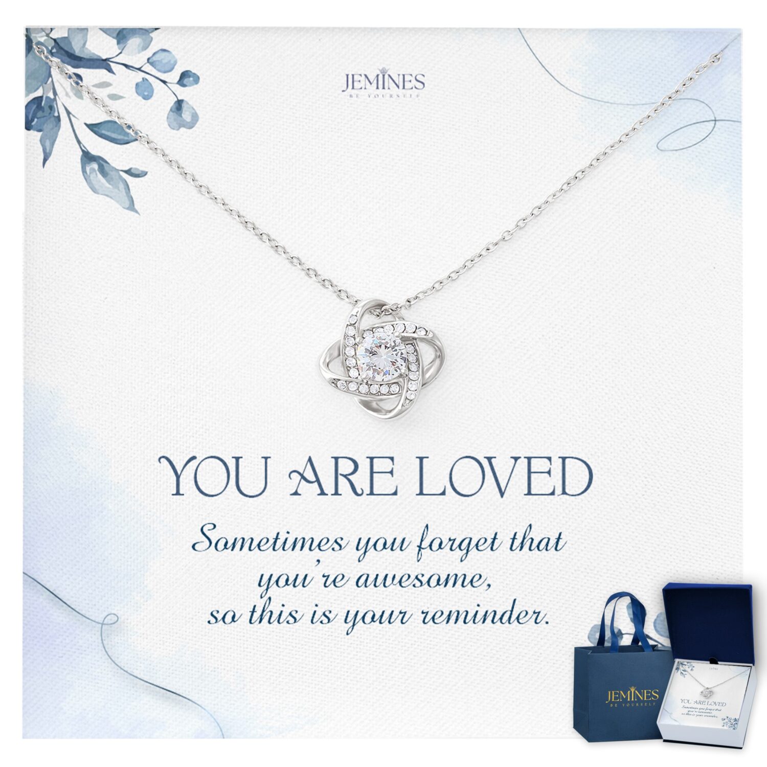 You Are Loved Love Knot Necklace Elegant Gift