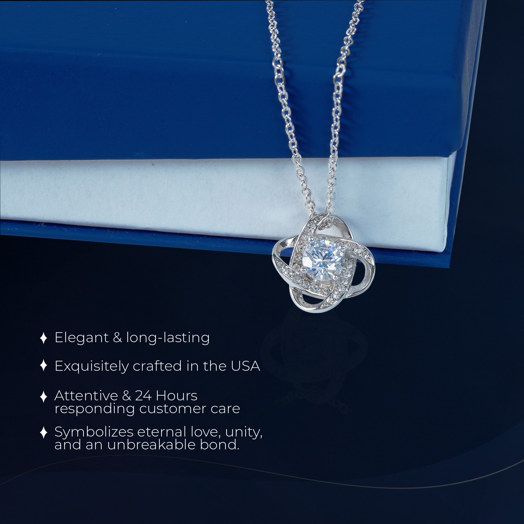 You Are Loved Love Knot Necklace Elegant Gift - Image 4