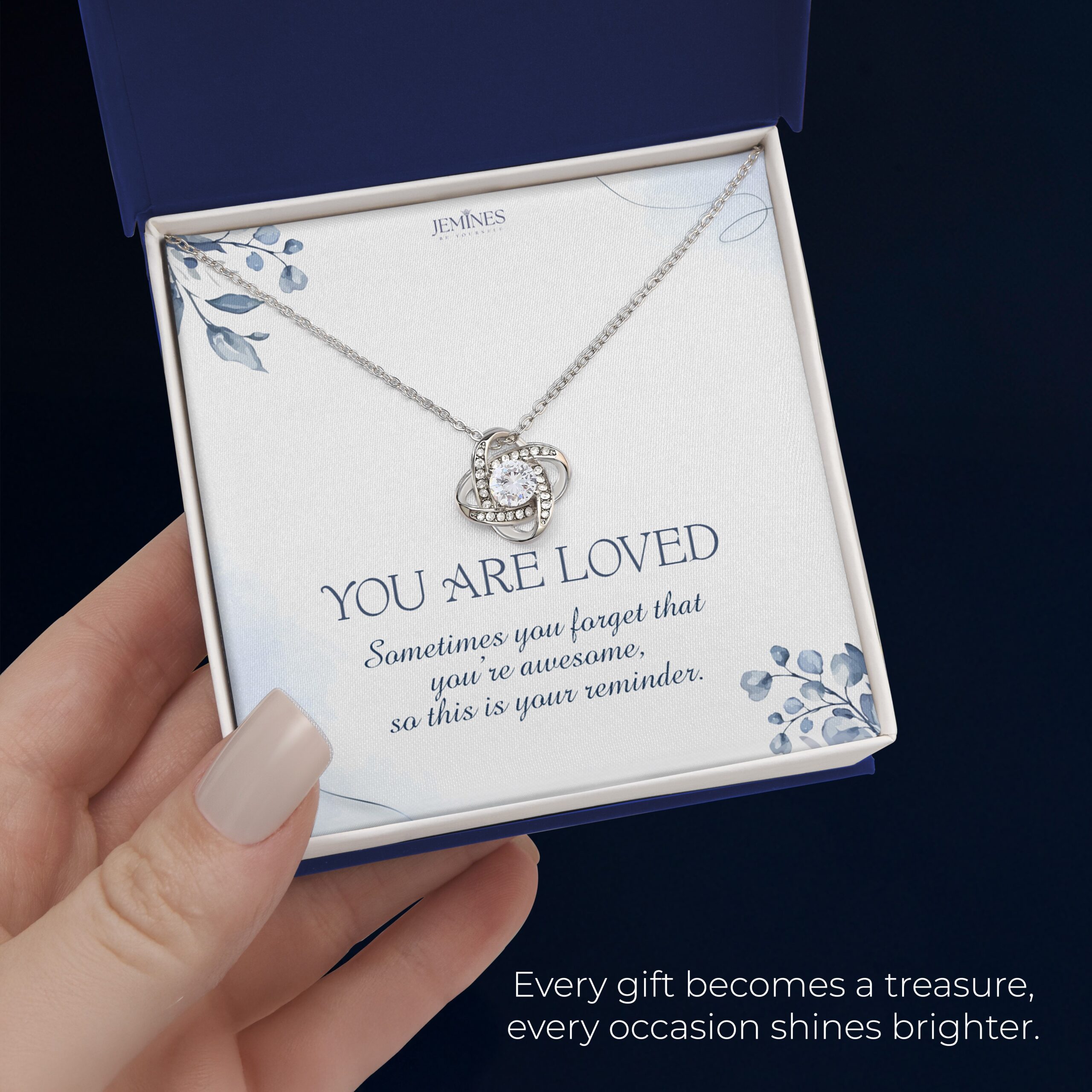You Are Loved Love Knot Necklace Elegant Gift - Image 5