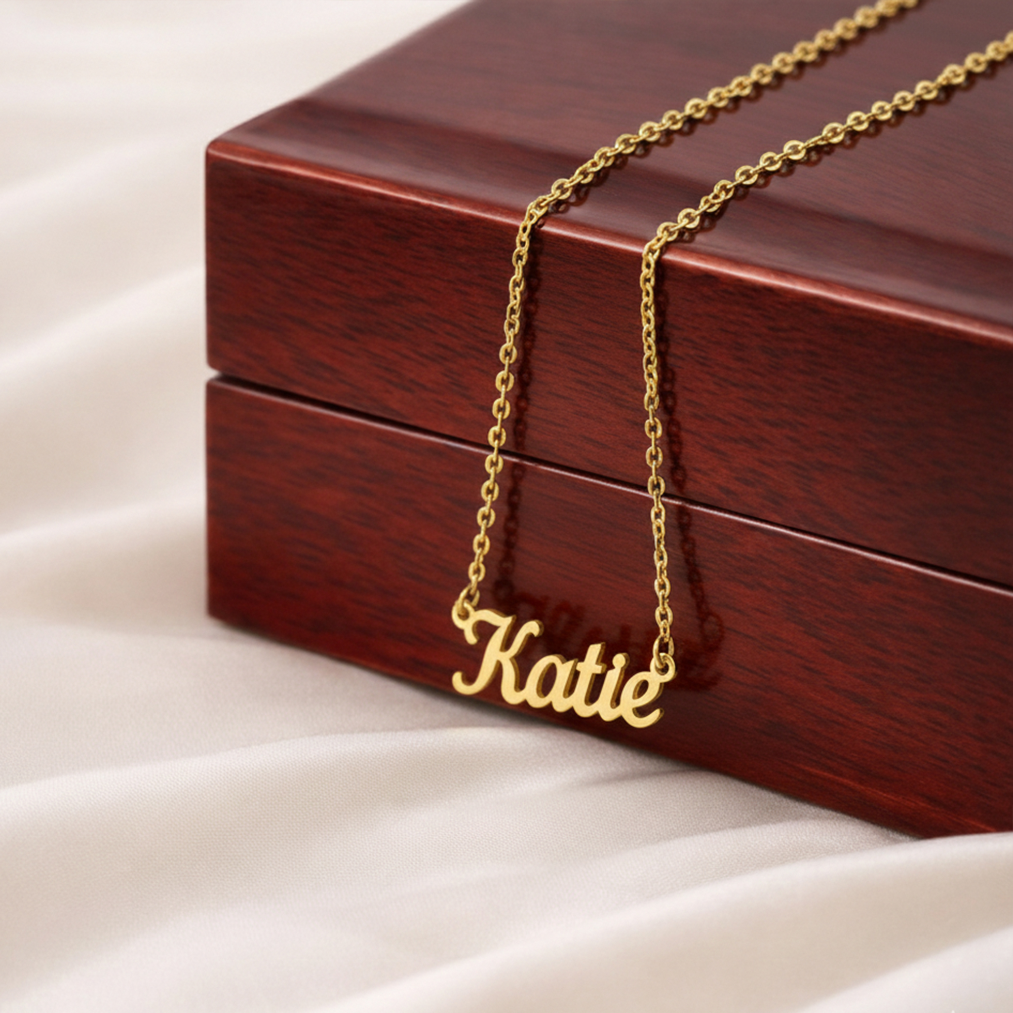 Custom Name Gold Necklace with Meaningful Message Card Gifts