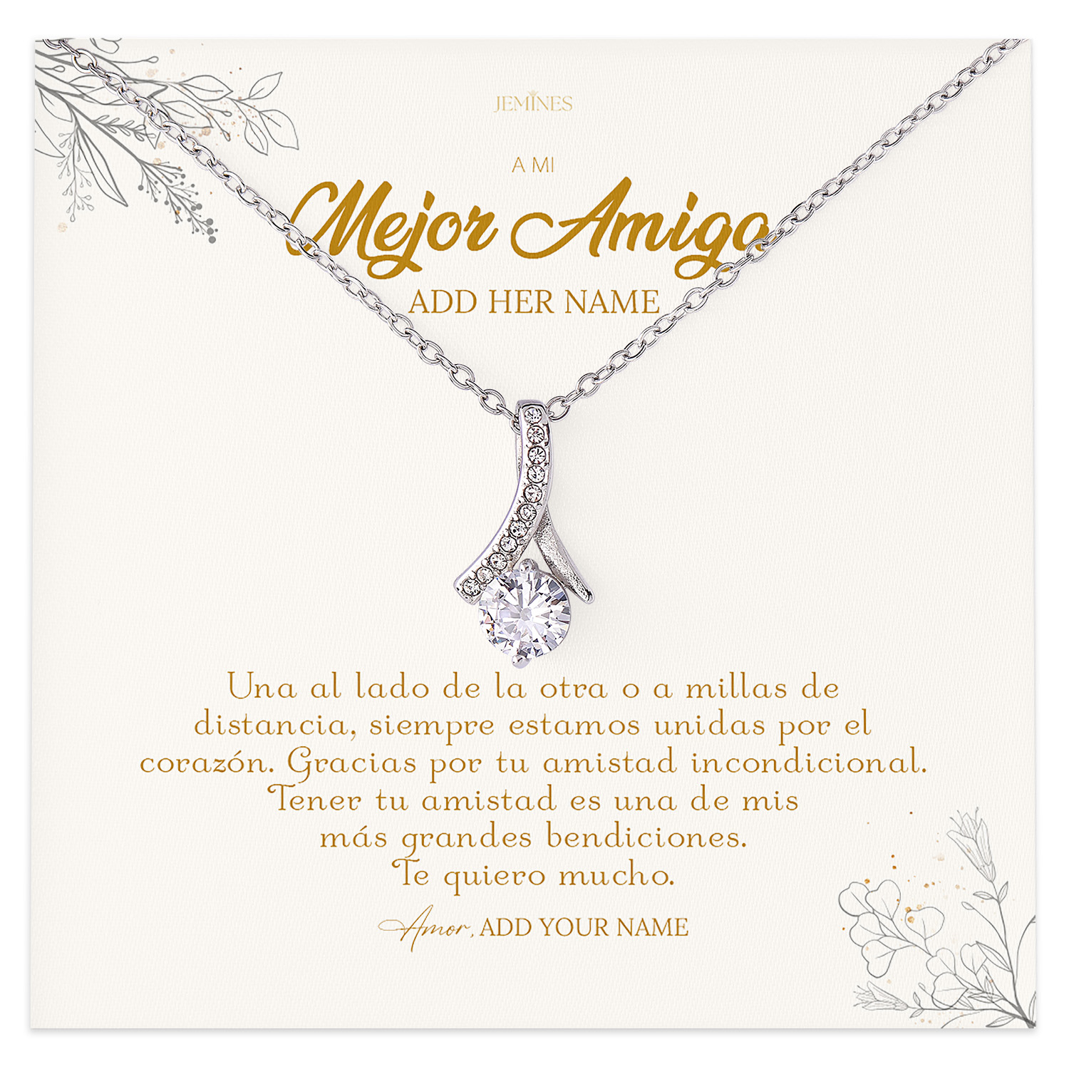 A mi Mejor Amiga Necklace Personalized Gifts