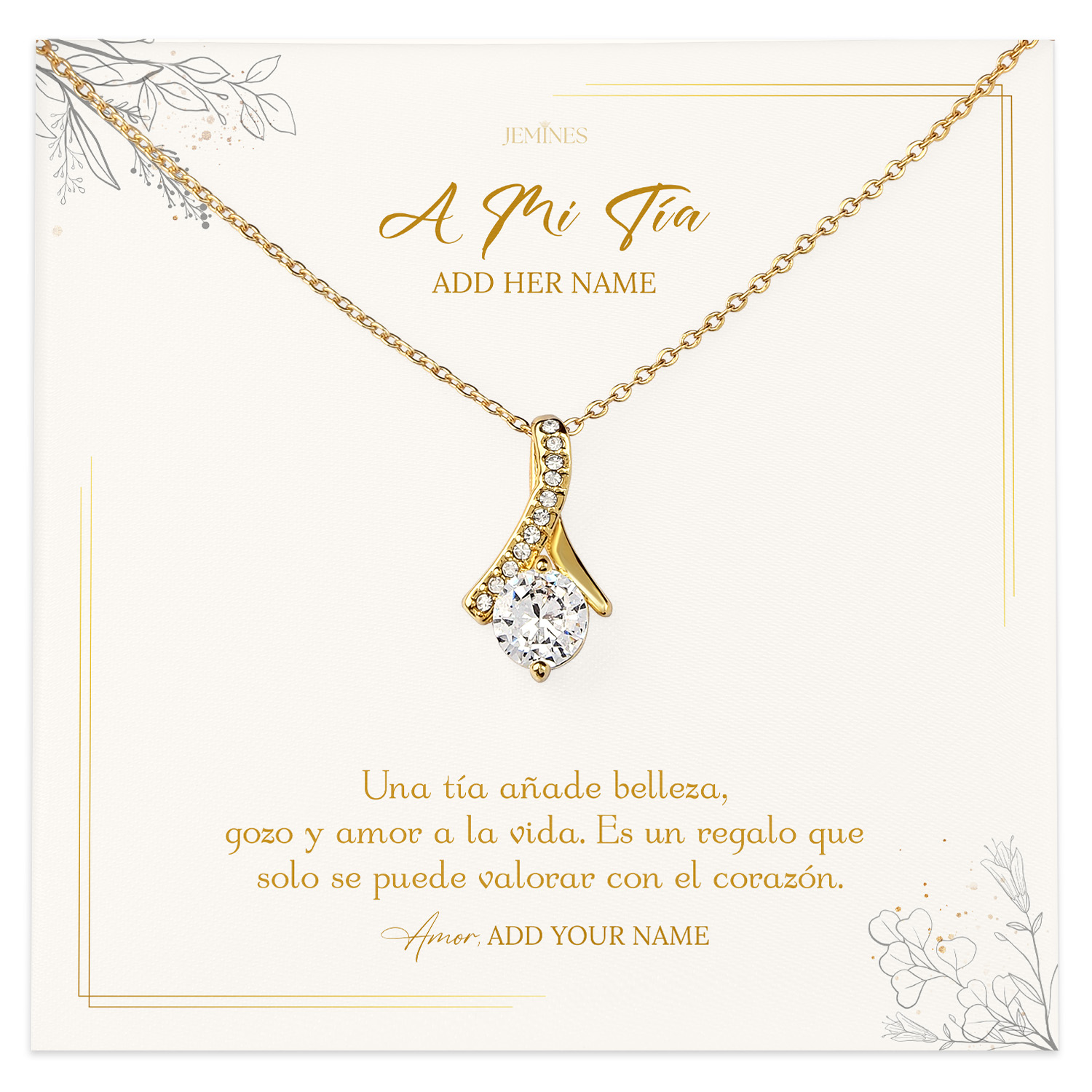 A mi T?a Necklace Personalized Gifts