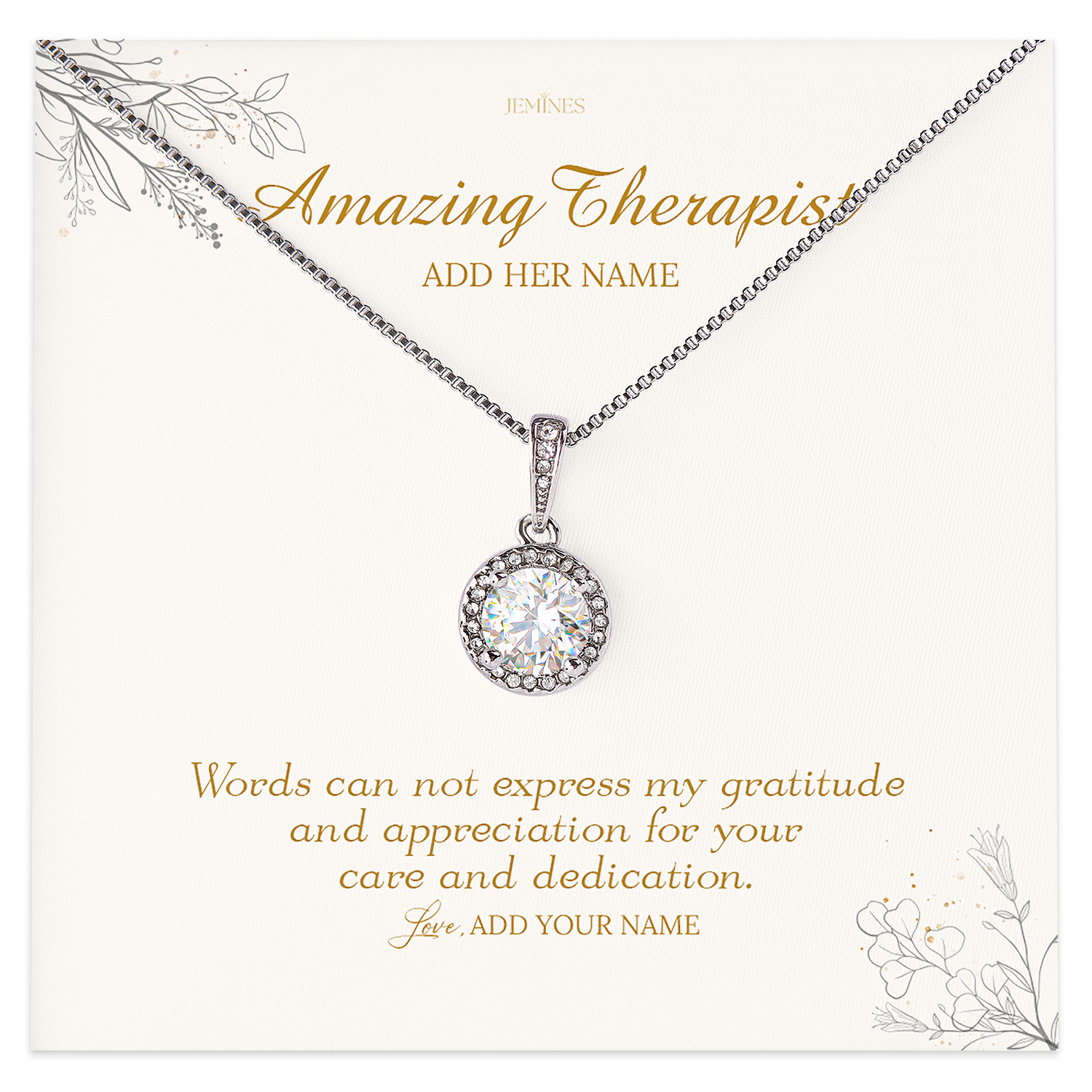 Amazing Therapist Appreciation Necklace Gifts