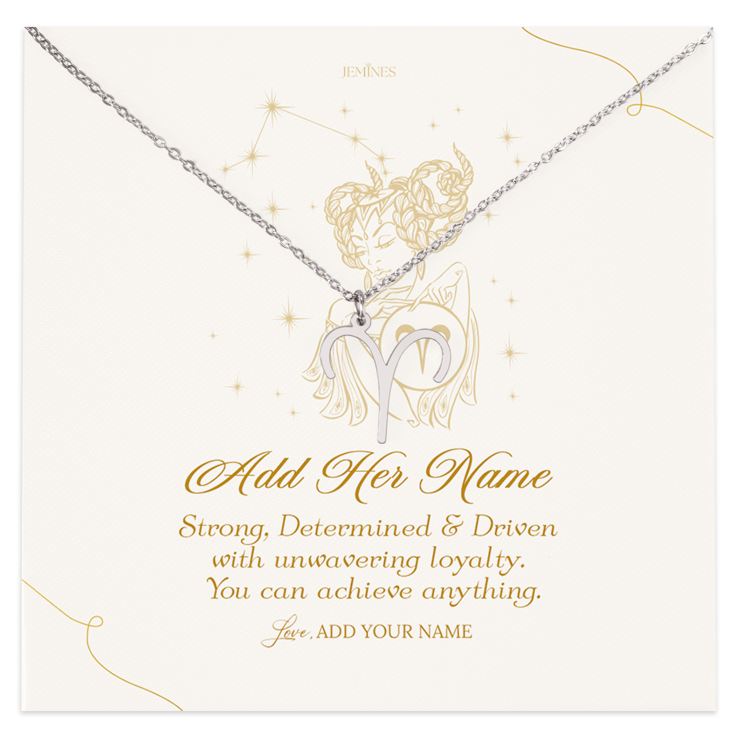 Aries Zodiac Necklace Personalized Gifts