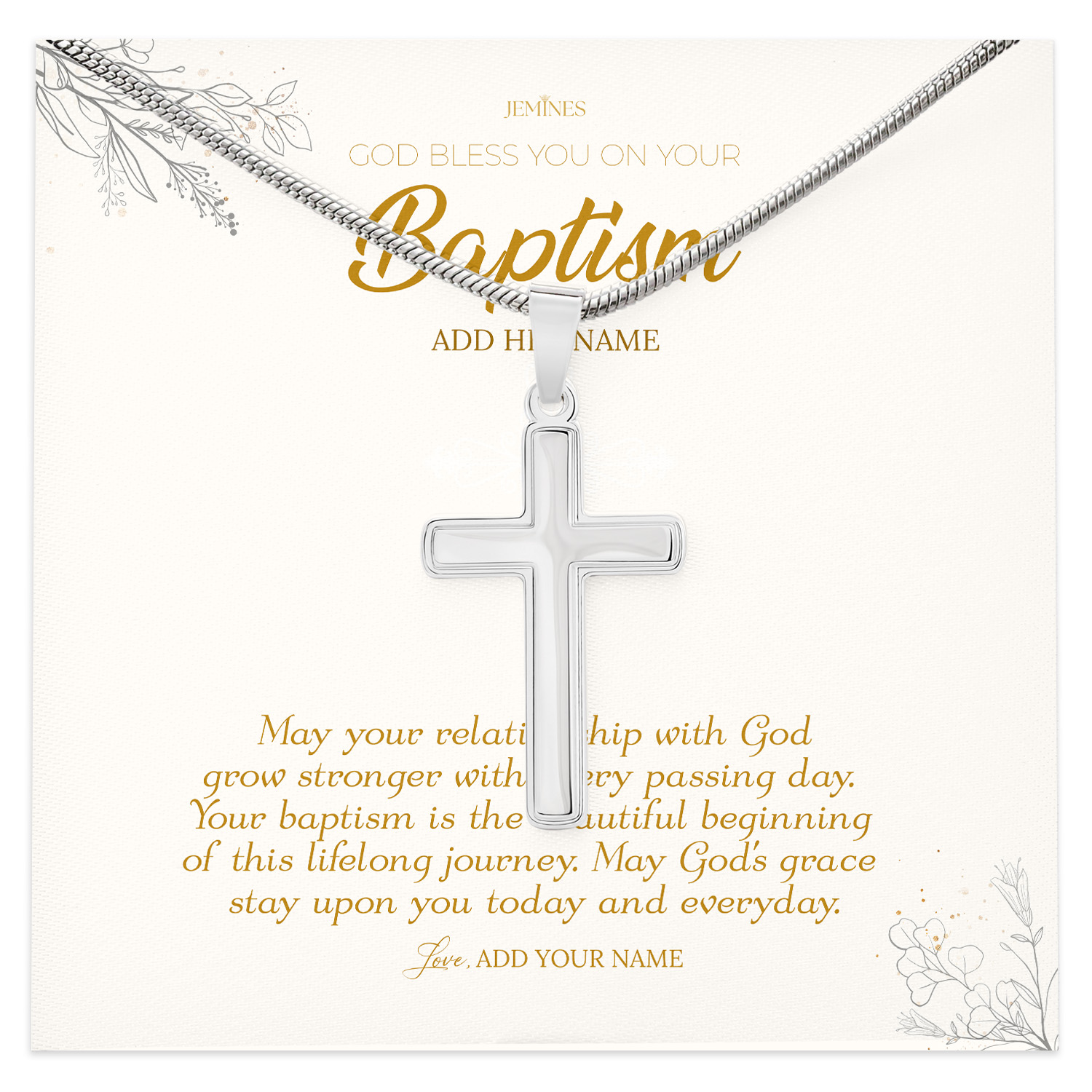 Baptism Necklace Personalized Spiritual Gifts