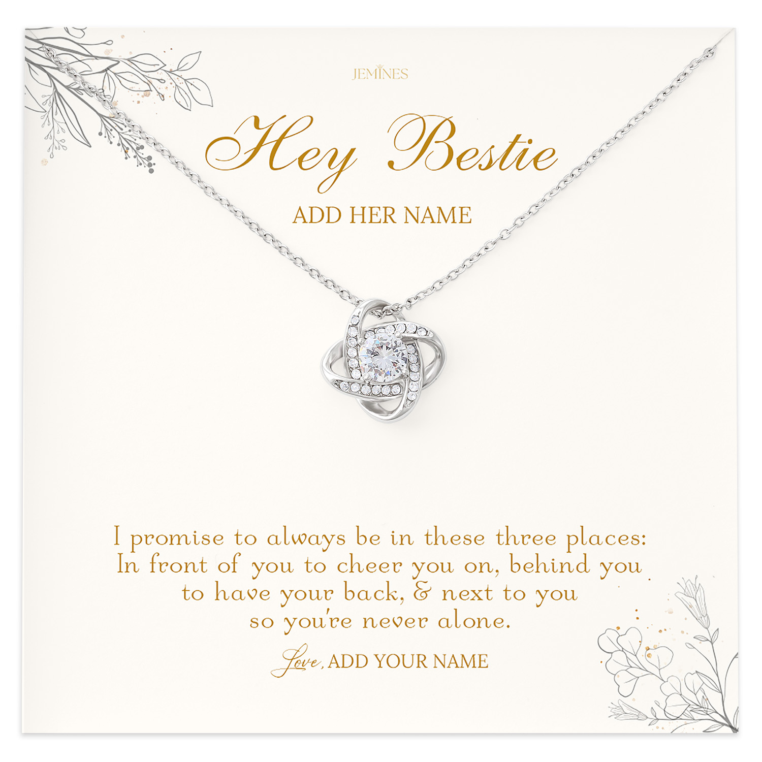 Bestie BFF Necklace Personalized Gifts