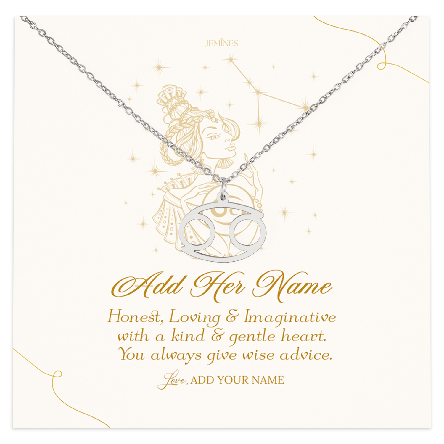 Cancer Zodiac Necklace Personalized Gifts