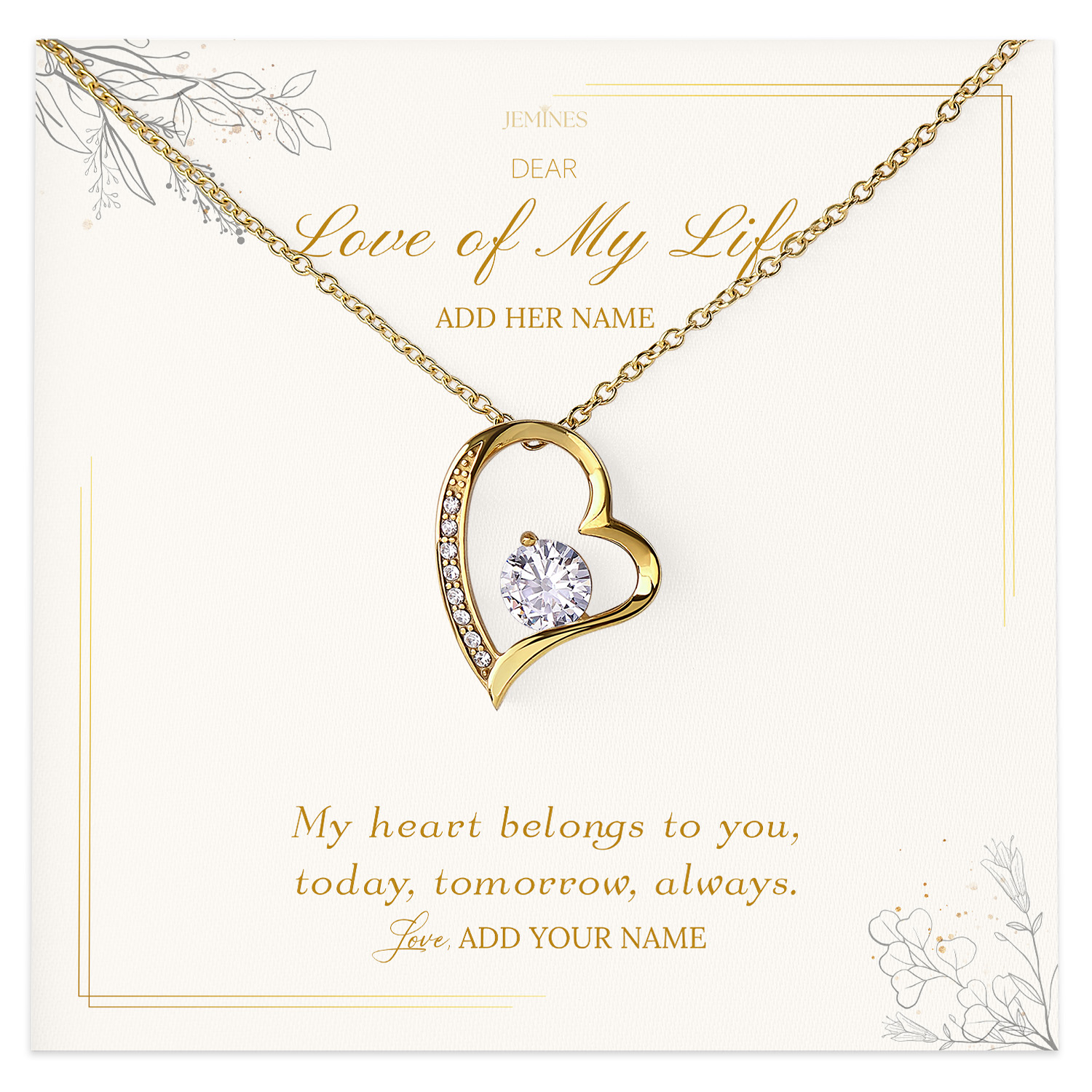 Dear Love of My Life Necklace Personalized Gifts