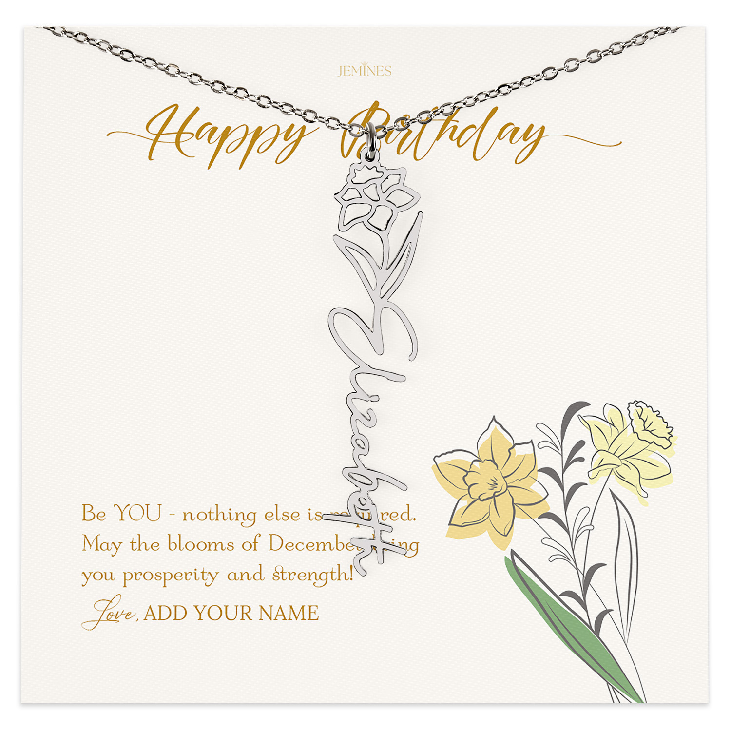 December Birth Month Flower Necklace Gifts