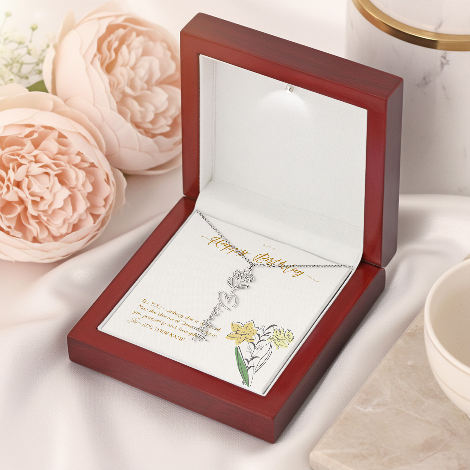 Alternative view of December Birth Month Flower Necklace Gifts