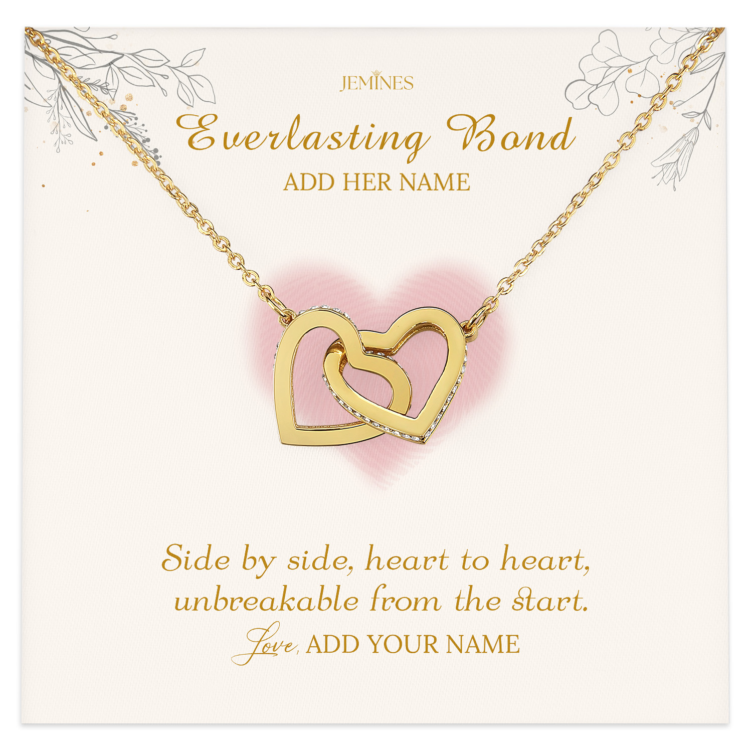 Everlasting Bond Necklace with Message Card Gifts